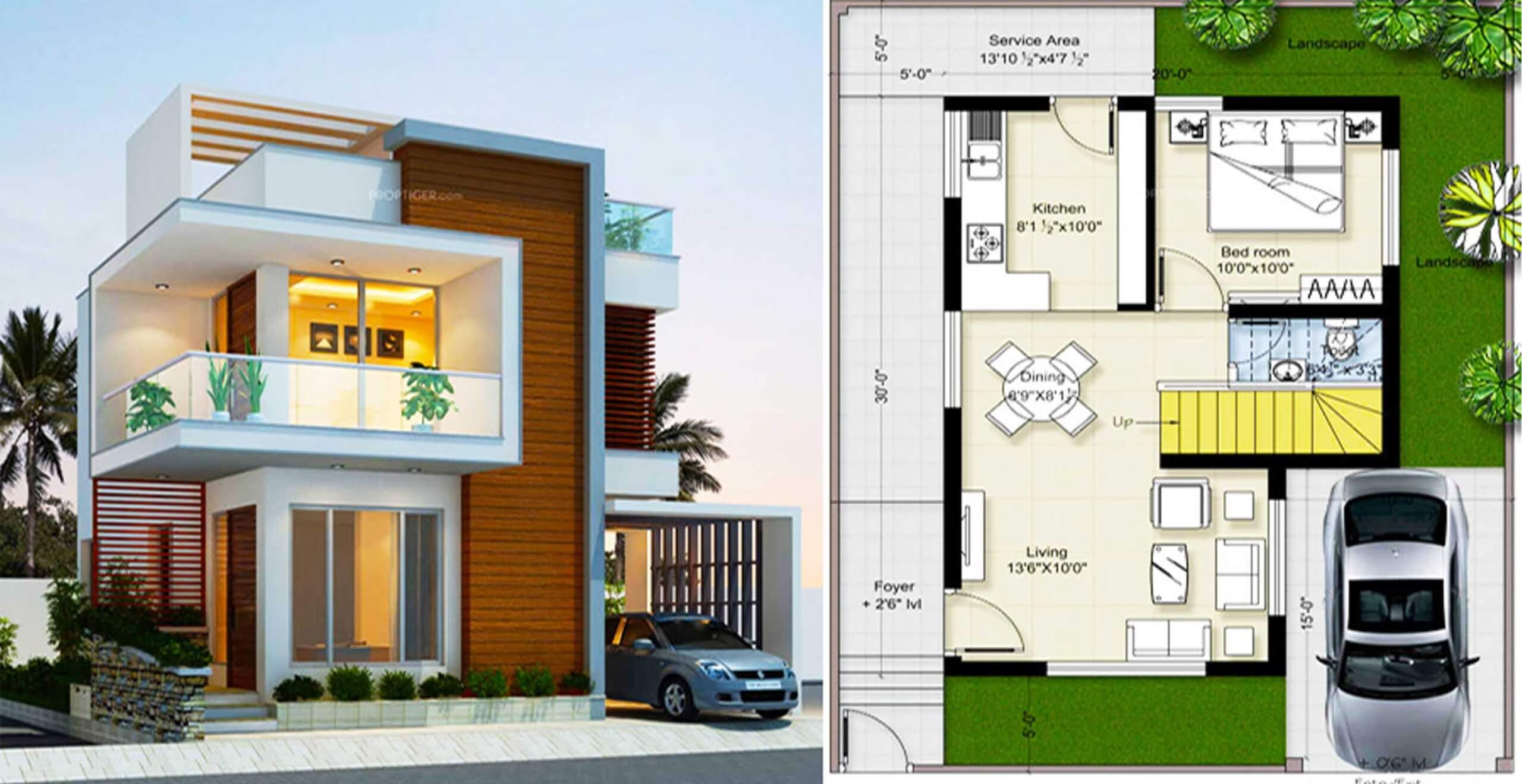 Elegant Modern House Design + Plan