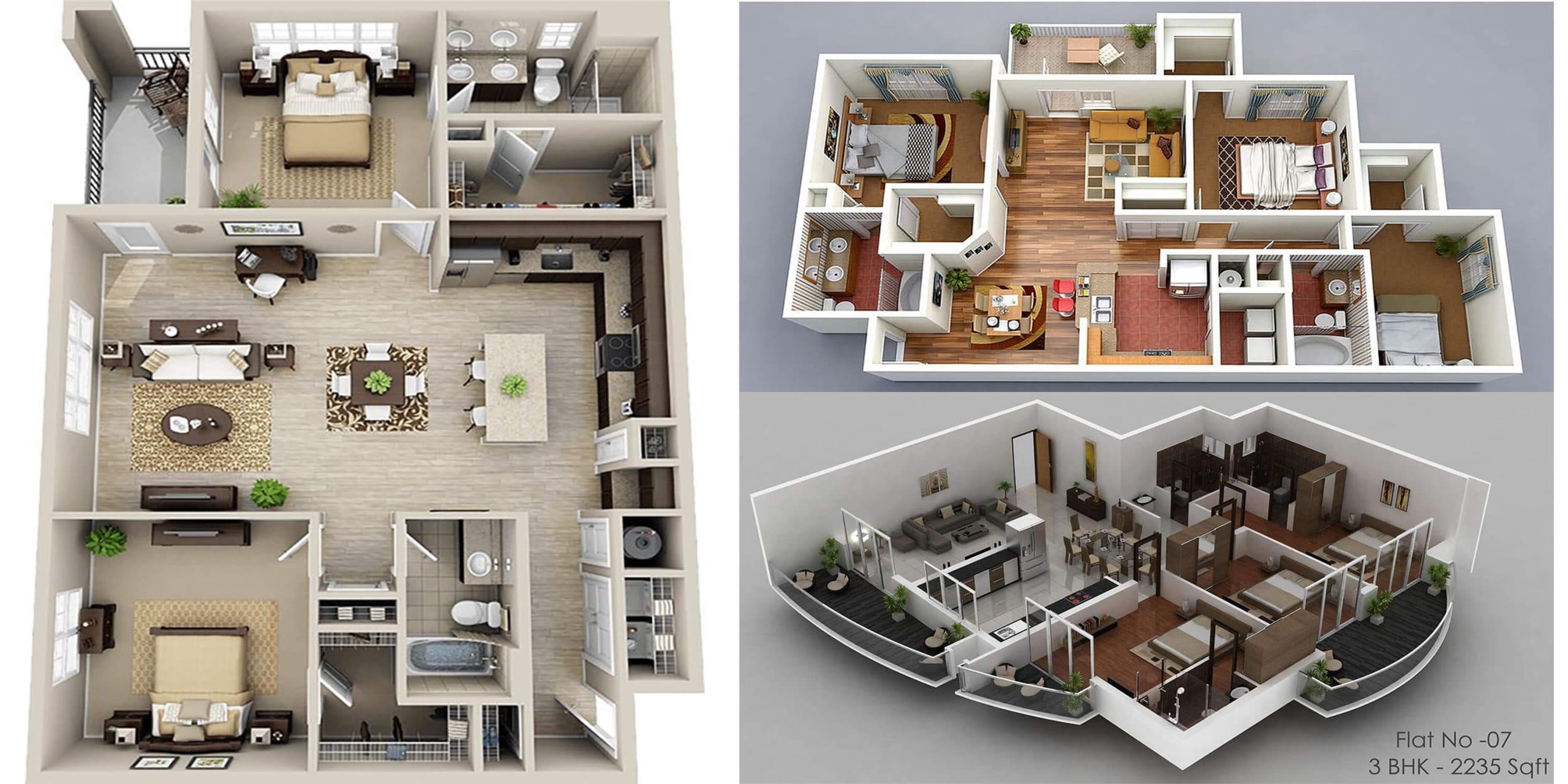 30 Modern 3D Floor Plans Help You To Make Your Dream Home