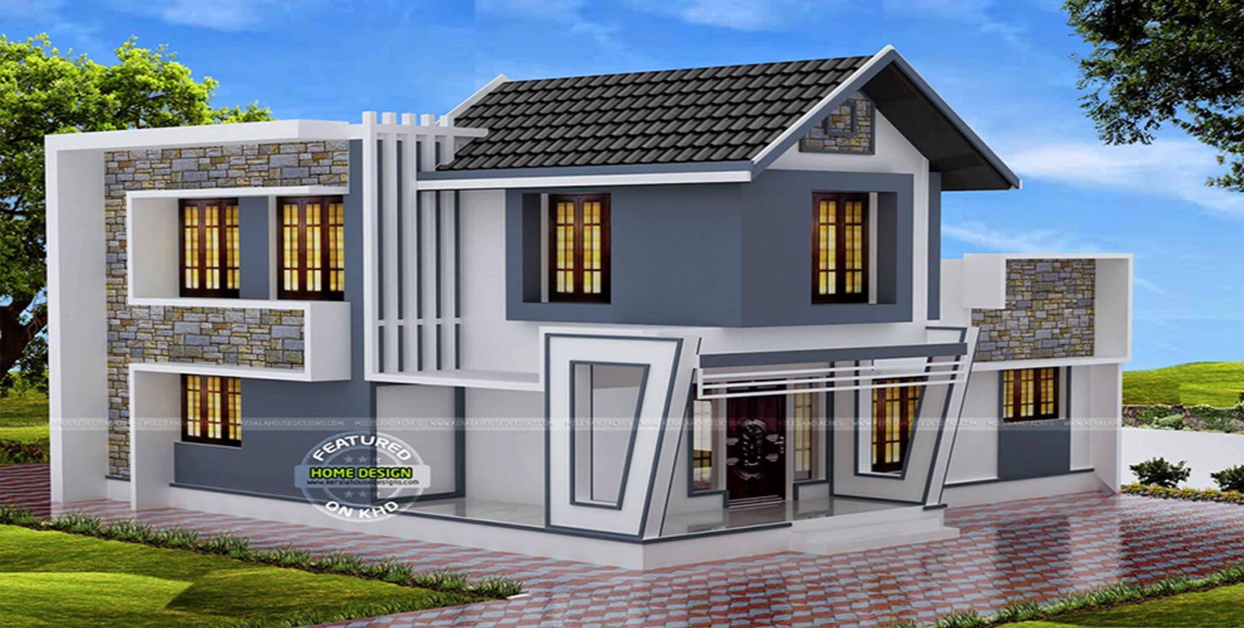 Floor Plan And Elevation Of 1528 SF Home