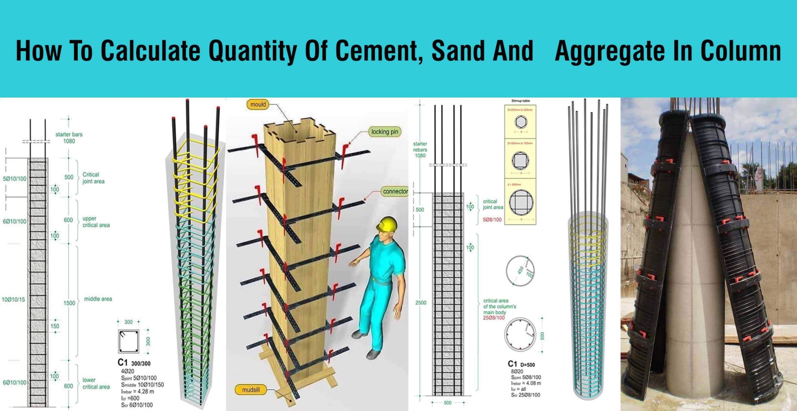 How To Calculate Quantity Of Cement, Sand And  Aggregate In Column