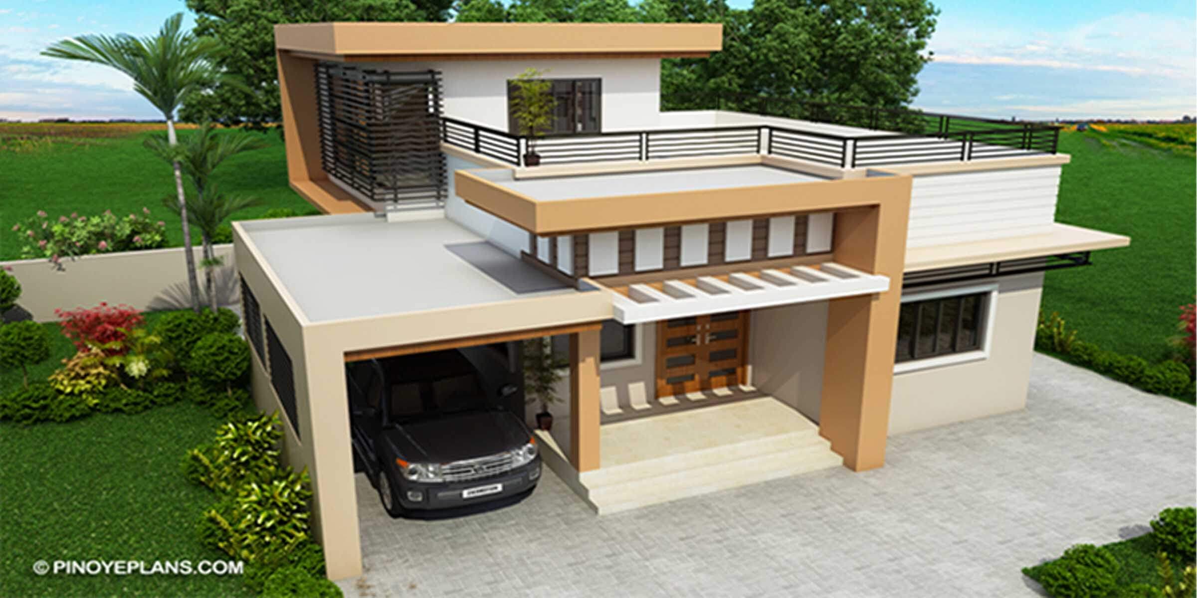 Kassandra – Two Storey House Design With Roof Deck