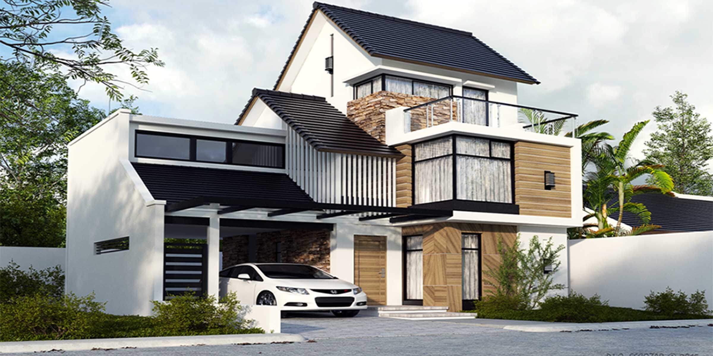 2450 sq-ft Modern Flat Roof Home
