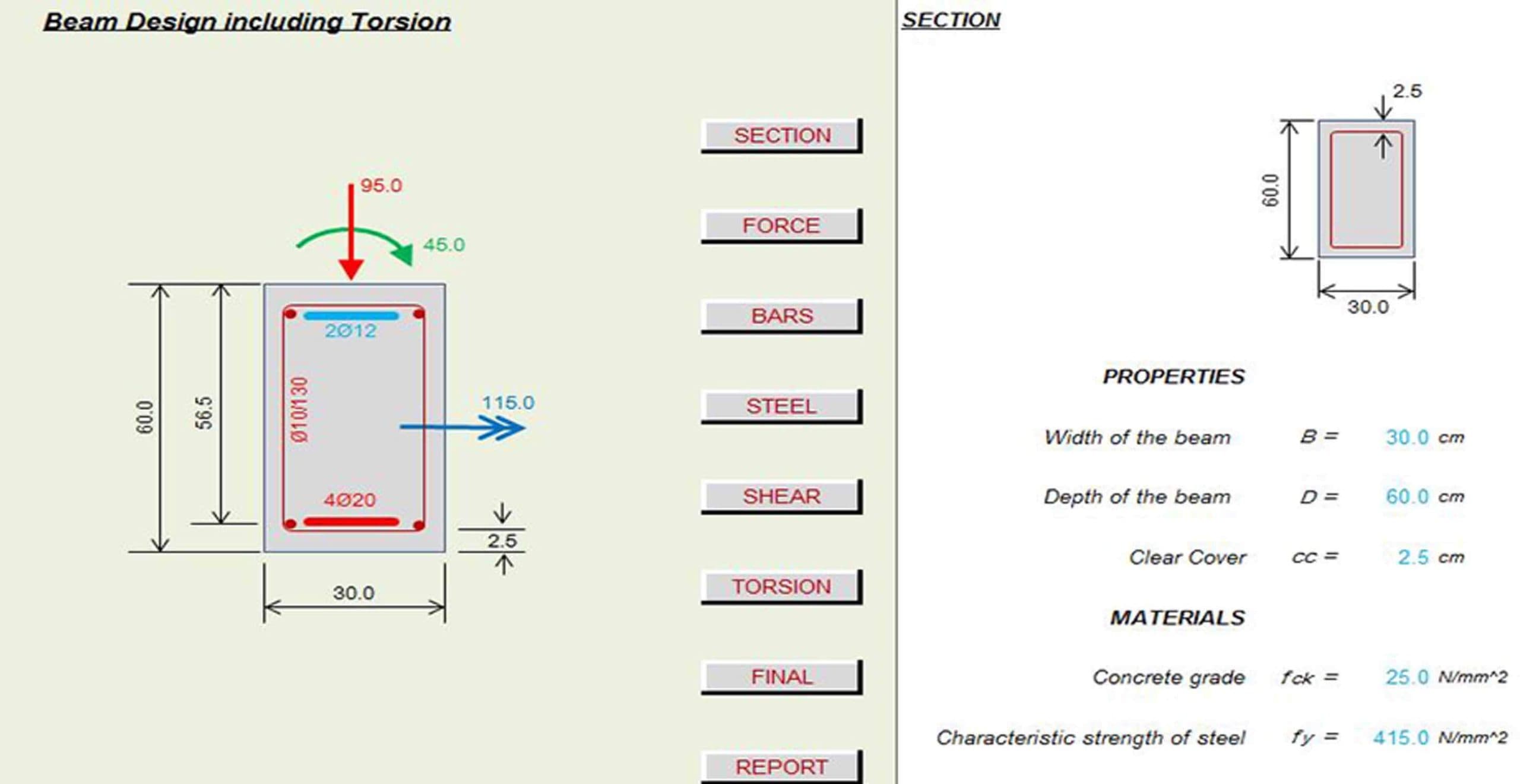 Reinforced Concrete Analysis and Design for Torsion Spreadsheet