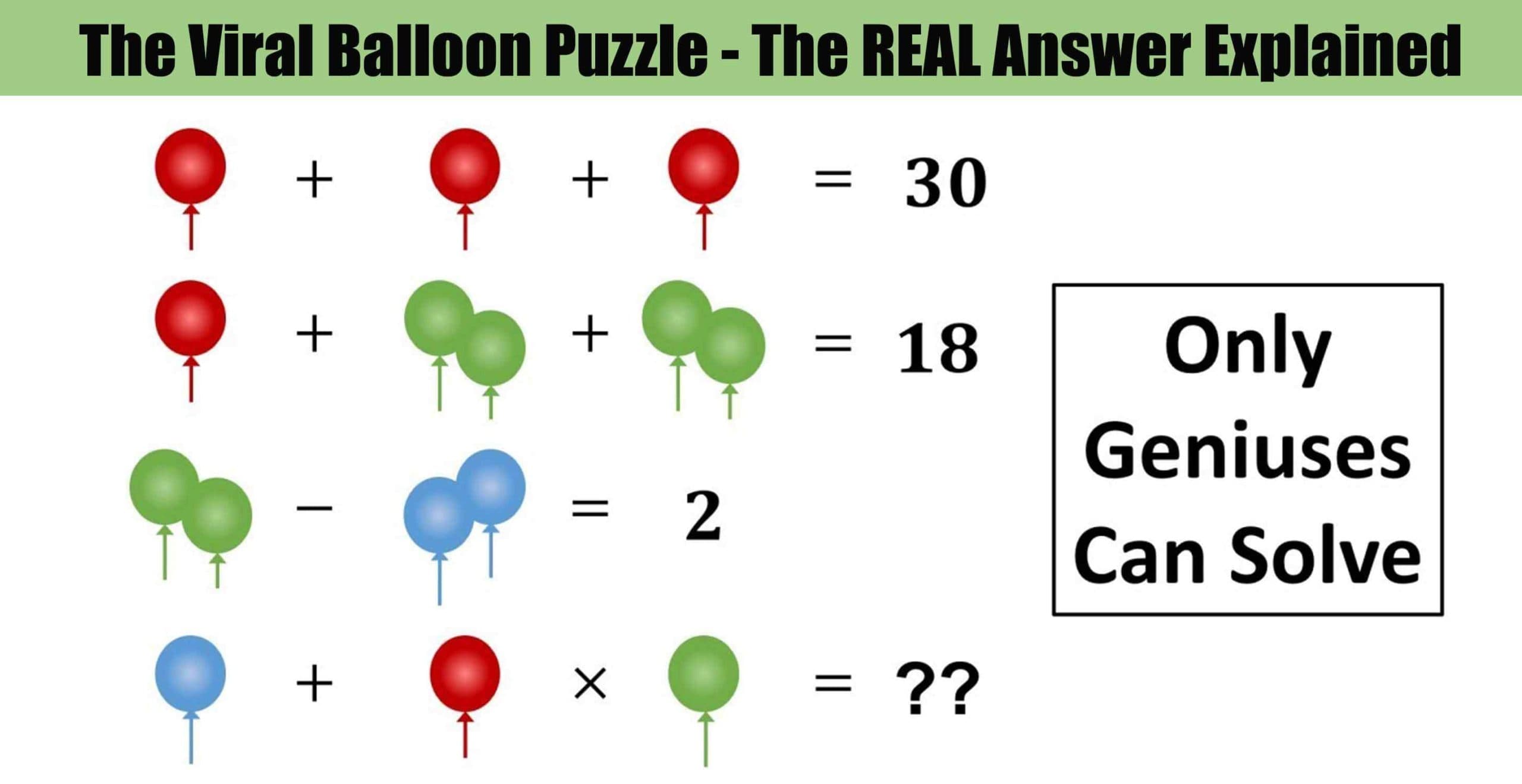 The Viral Balloon Puzzle – The REAL Answer Explained