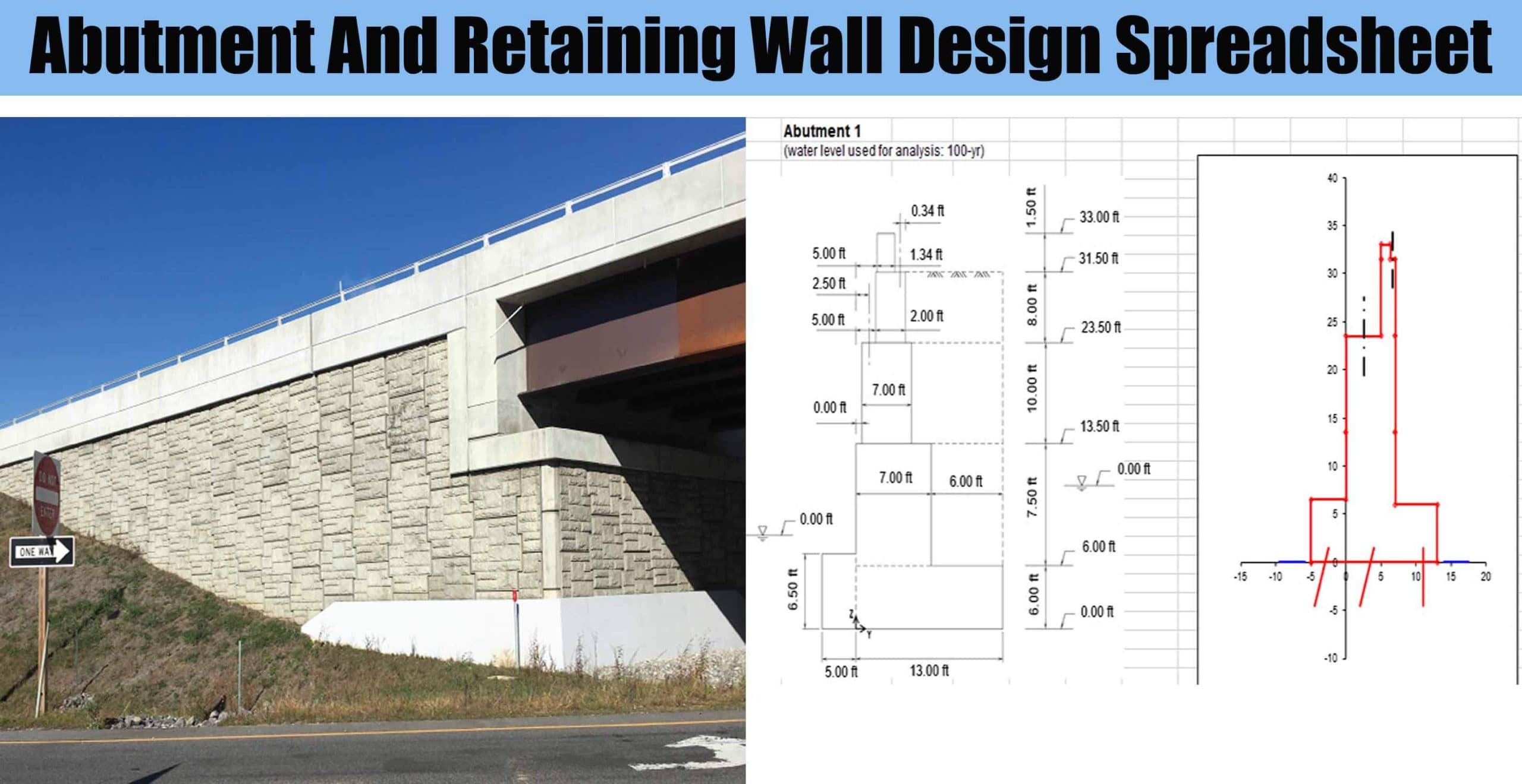 Abutment And Retaining Wall Design Spreadsheet