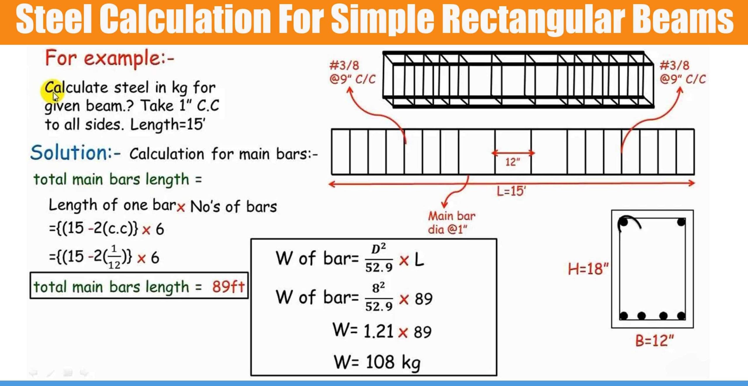 Steel Calculation For Simple Rectangular Beams