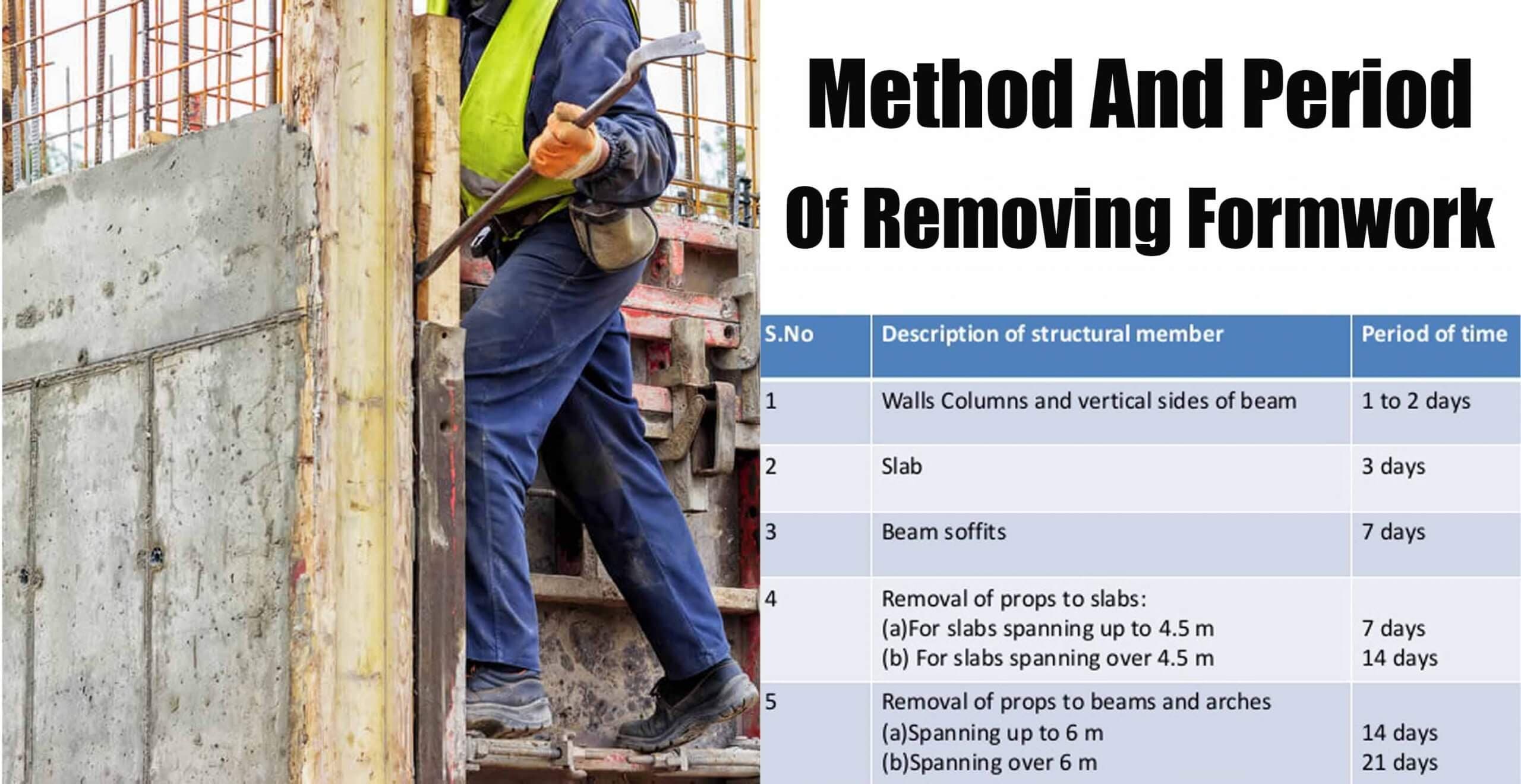 Method And Period Of Removing Formwork