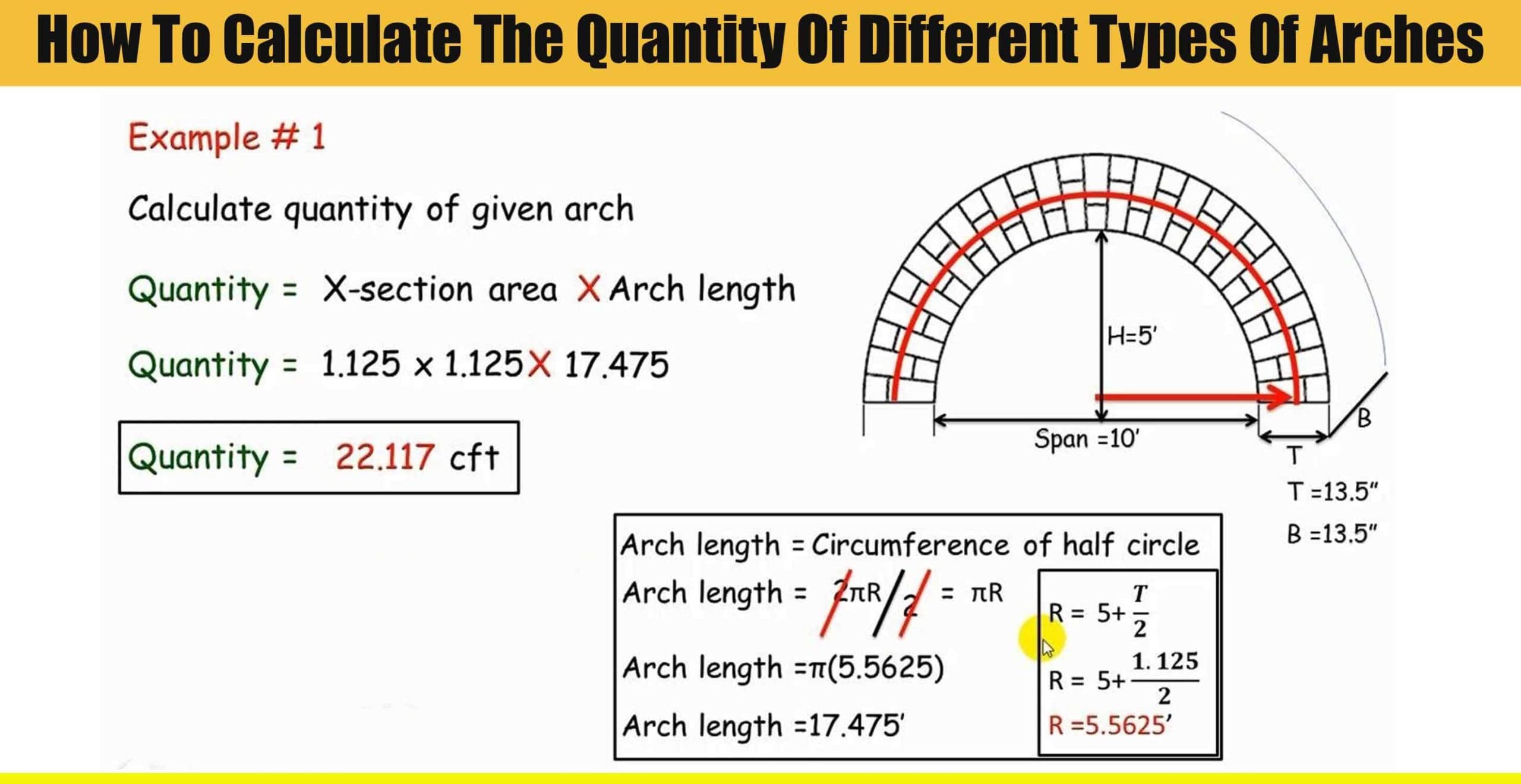 How To Calculate The Quantity Of Different Types Of Arches