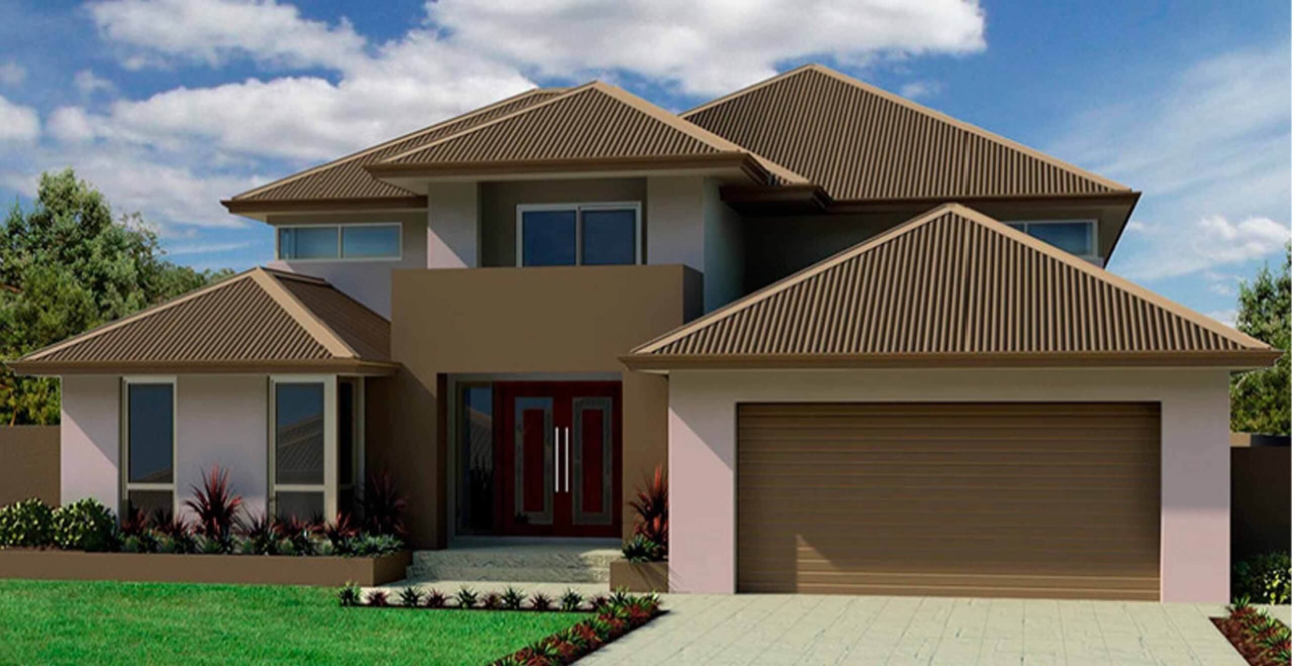 The Escalade Brown 2 Storey Home With Plan Design
