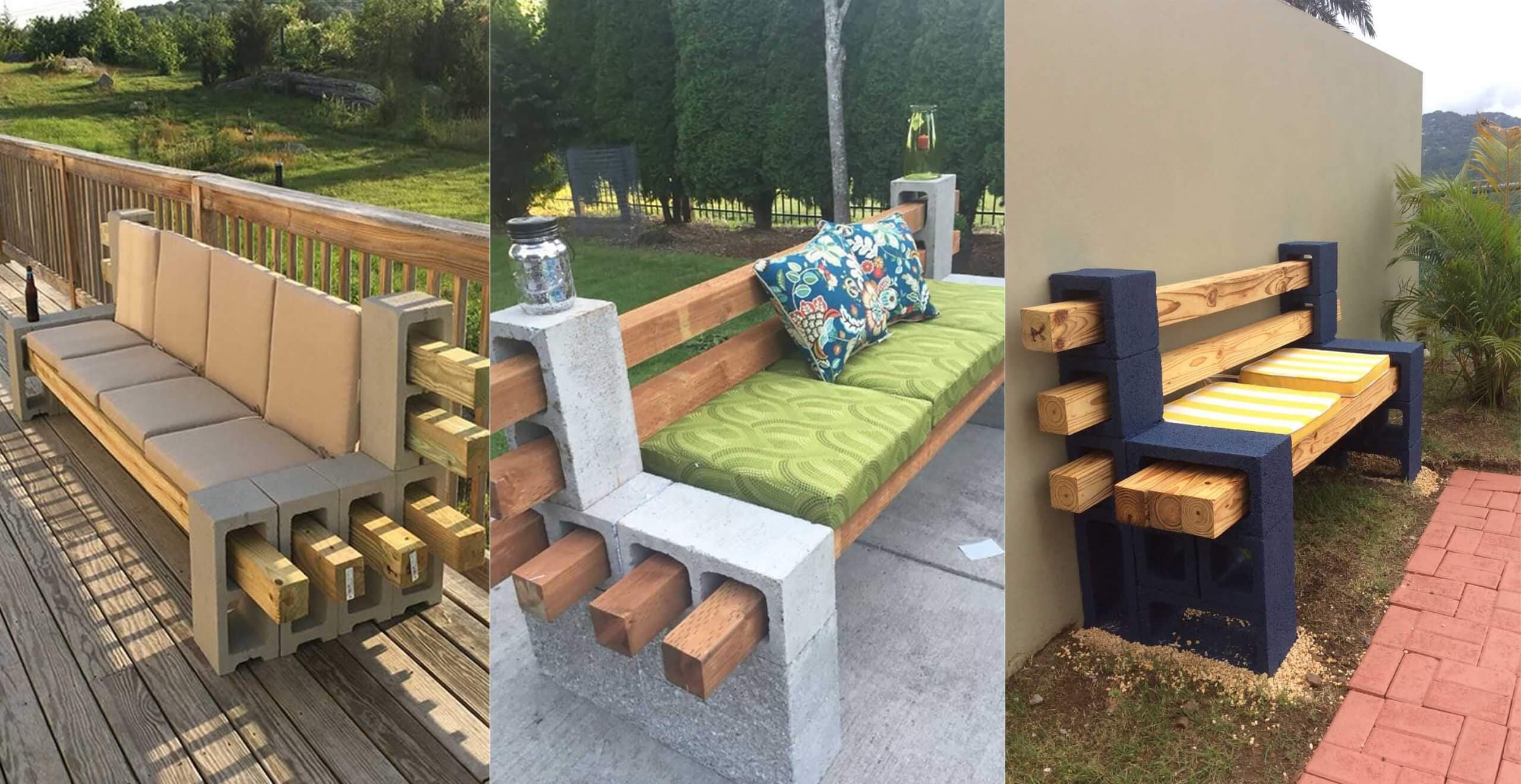Top 40 DIY Cinder Block Outdoor Bench