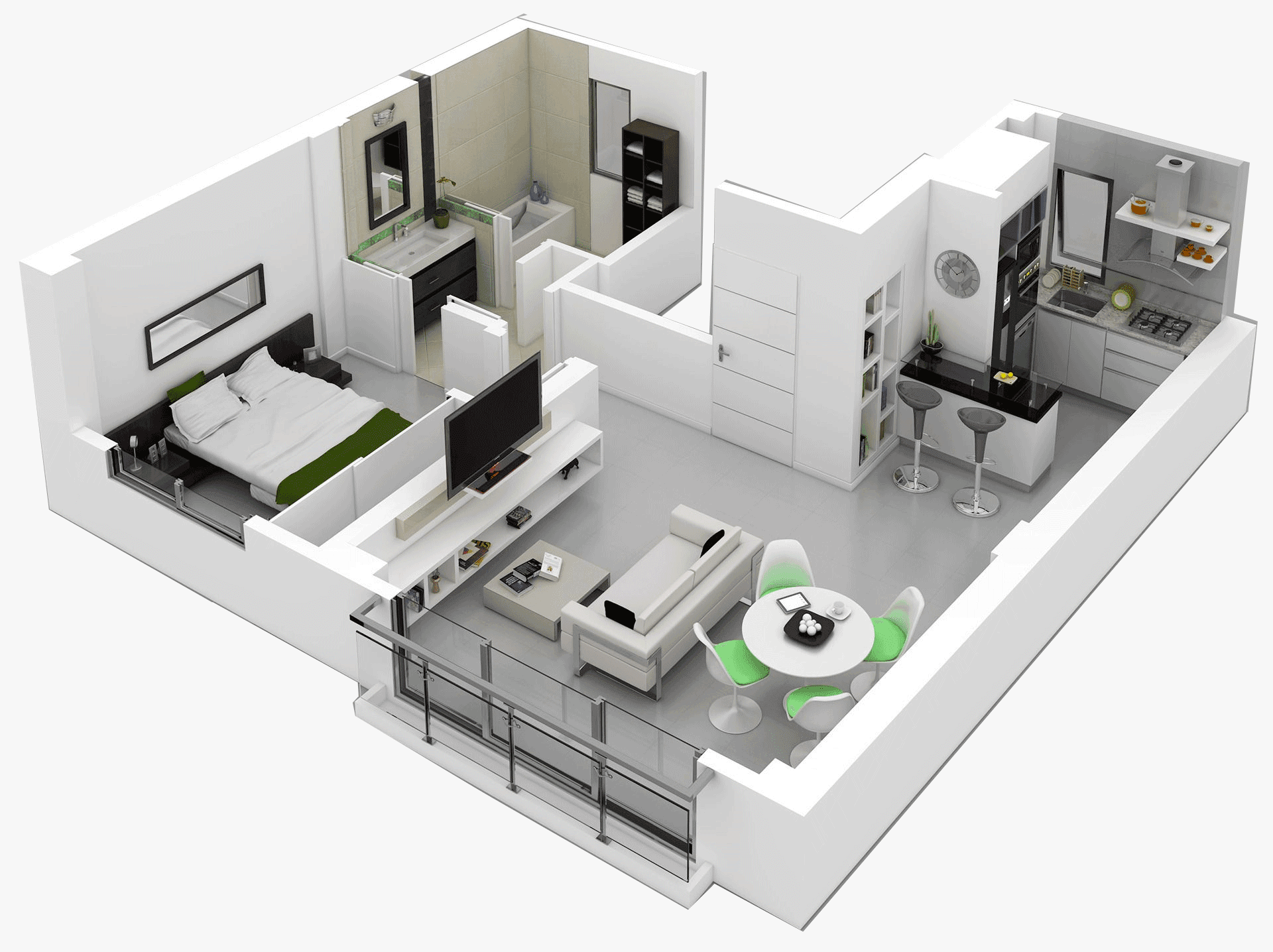  Beautiful 1 Bedroom House Floor Plans