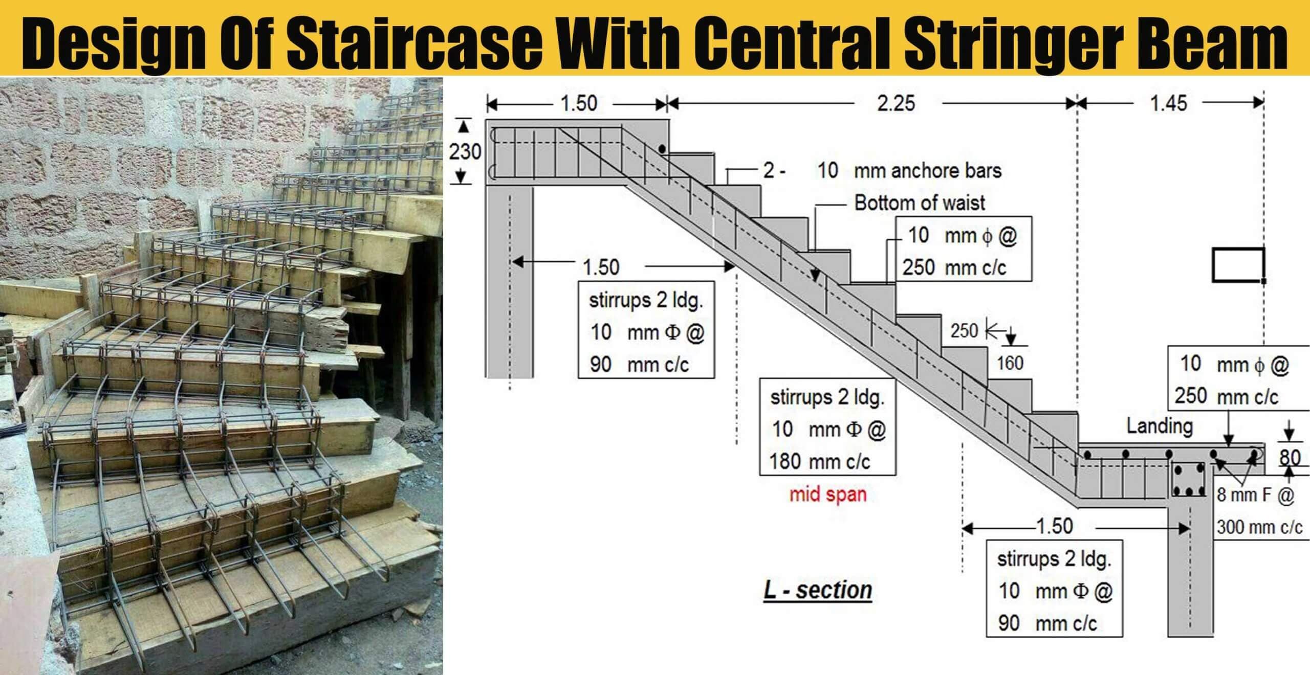 Design Of Staircase With Central Stringer Beam