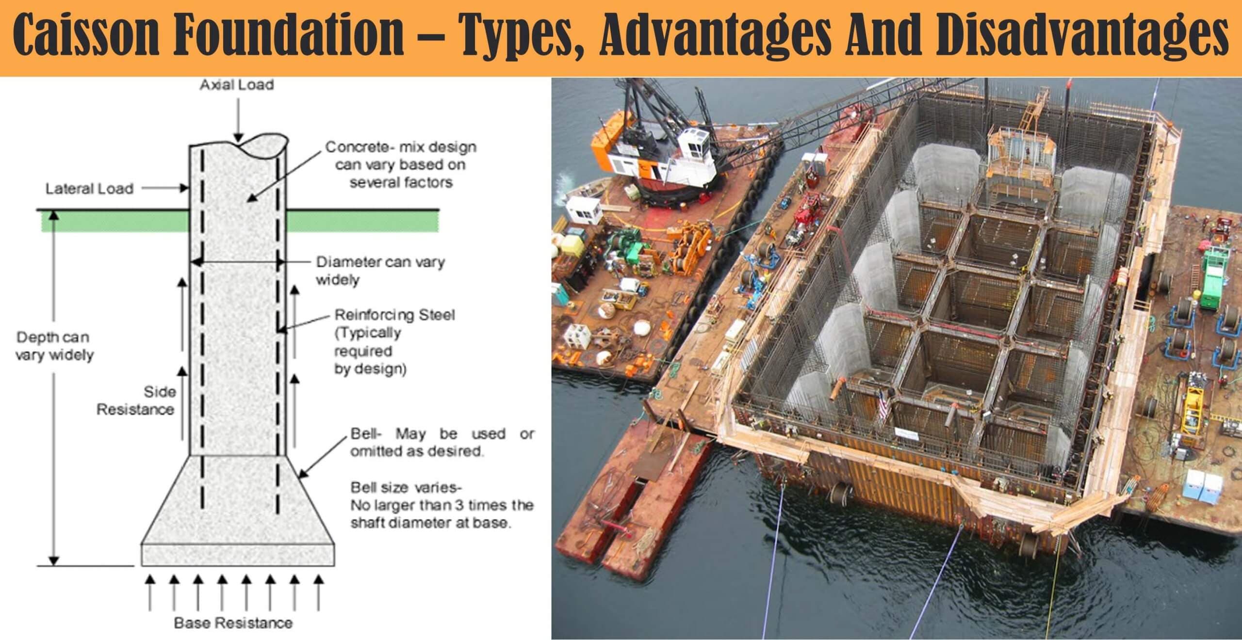 Caisson Foundation – Types, Advantages And Disadvantages