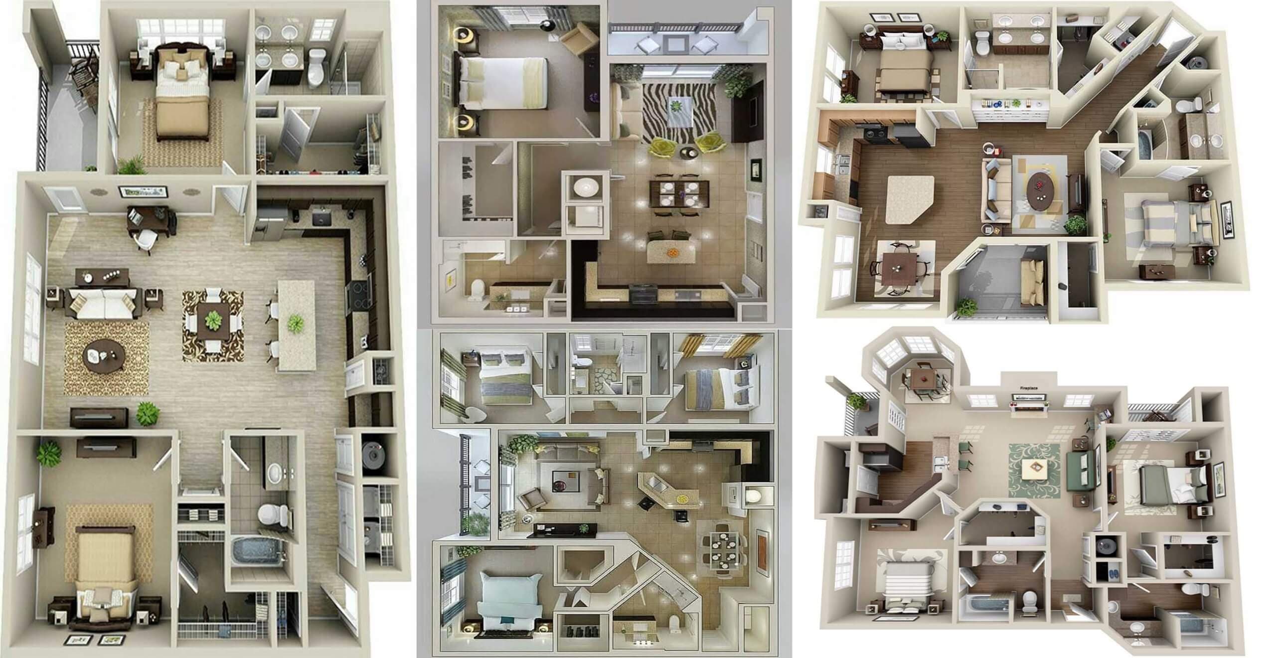 3D plan Top view amazing Ideas