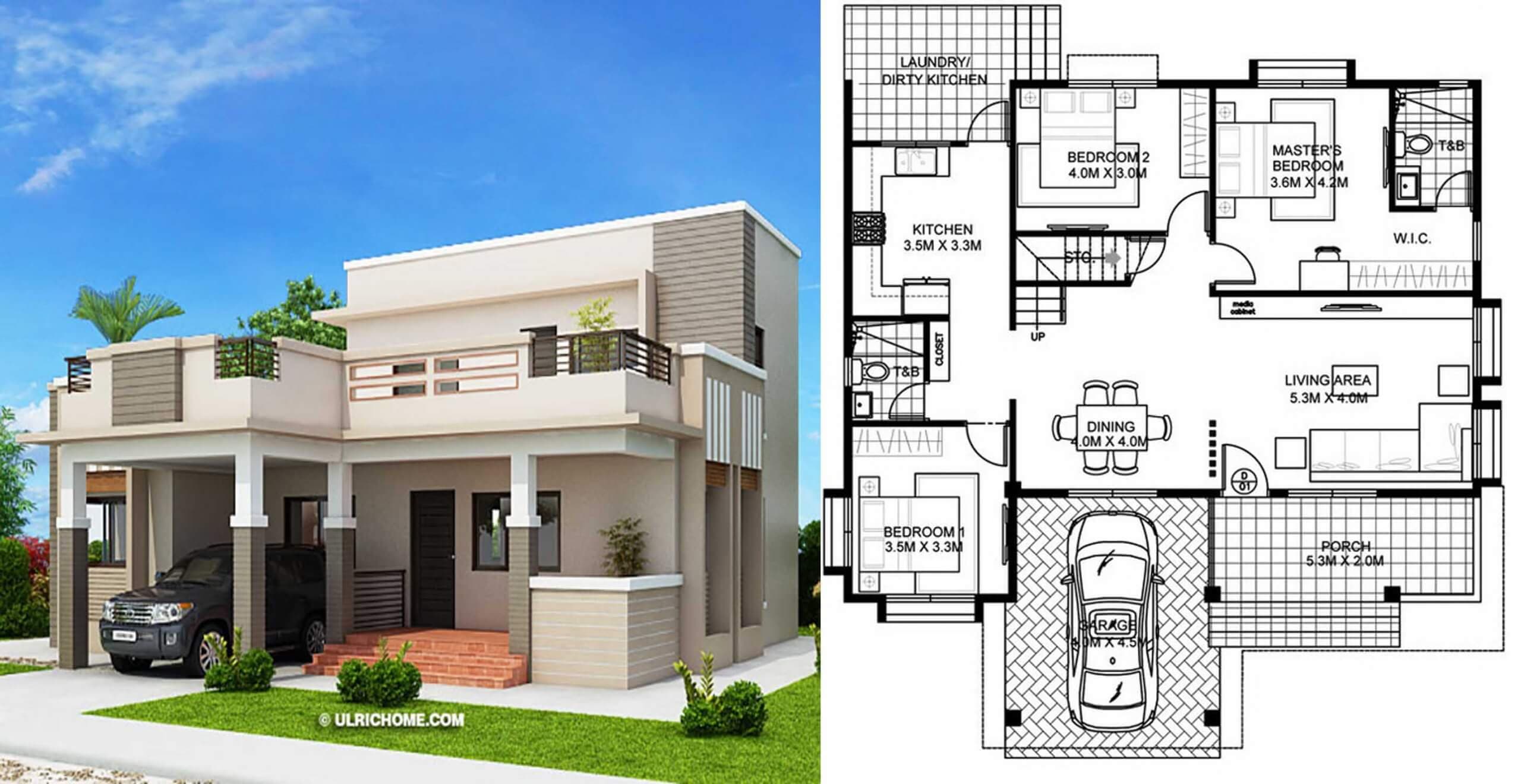 Elevated Four-Bedroom Home Design
