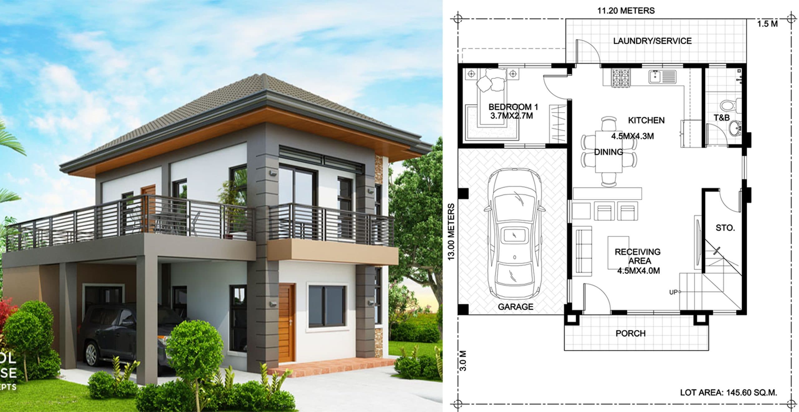 Three Bedroom Contemporary House With Spacious Terrace