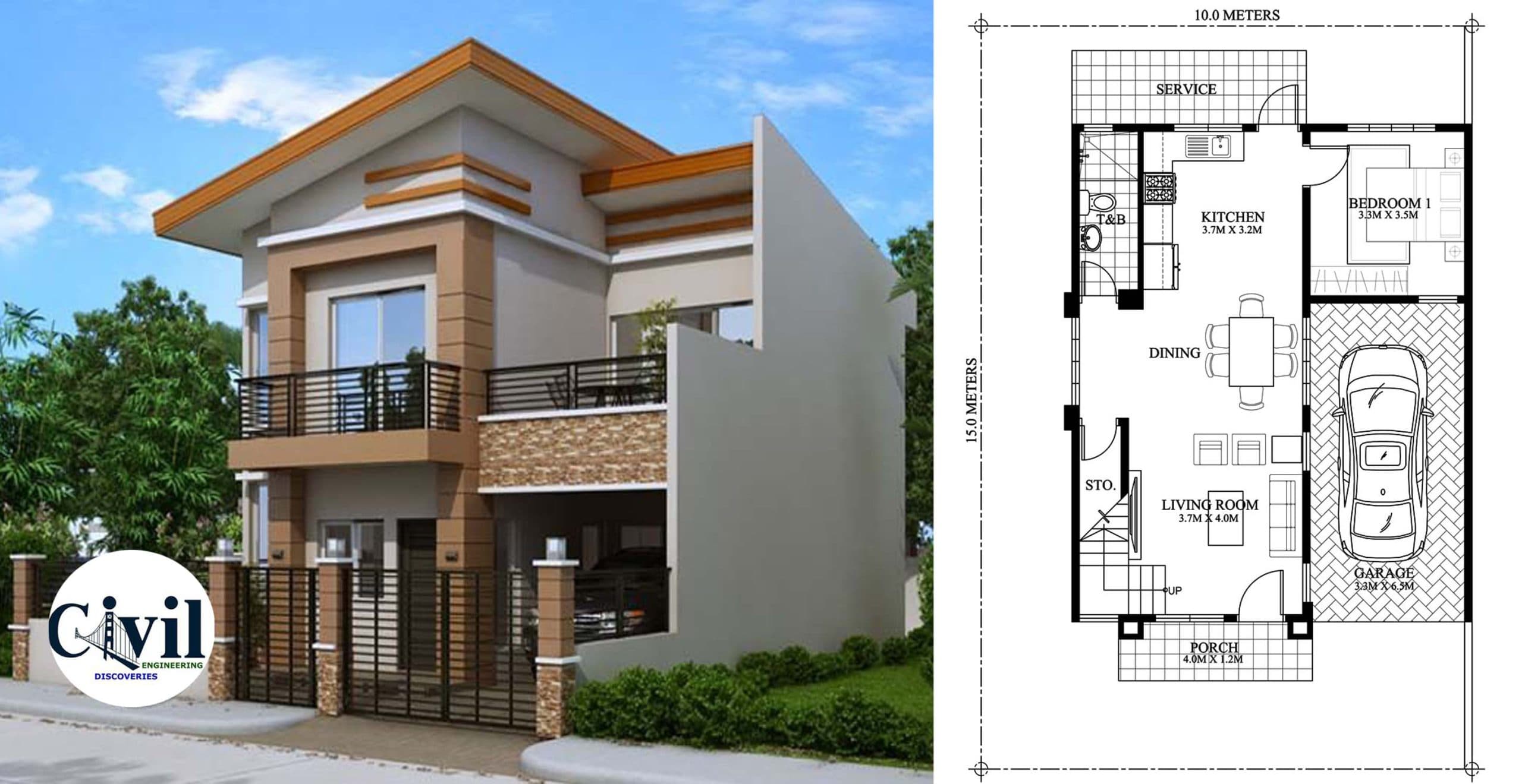 Modern House With Plan Details