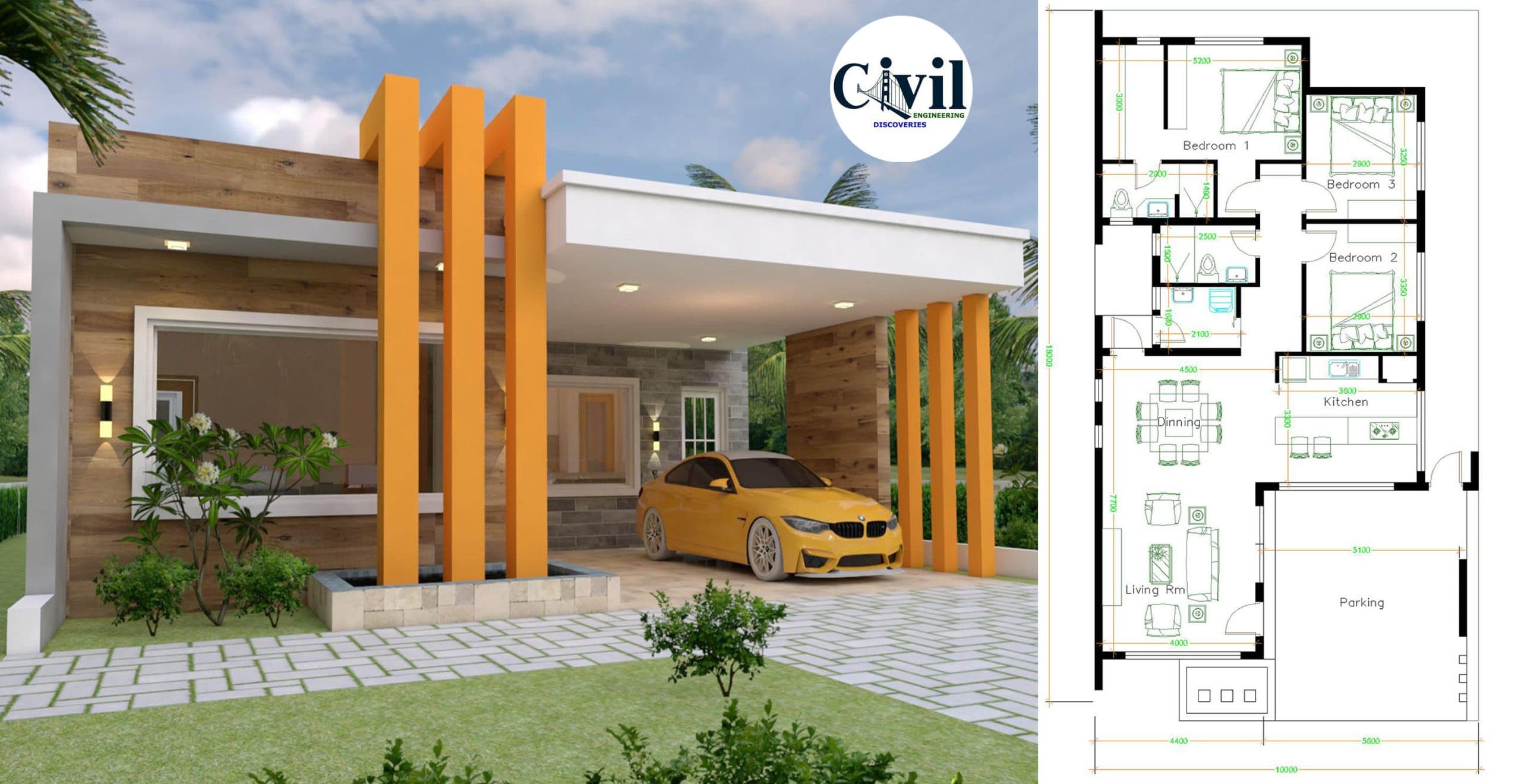 Amazing House Plans 10×18 With 3 Bedrooms
