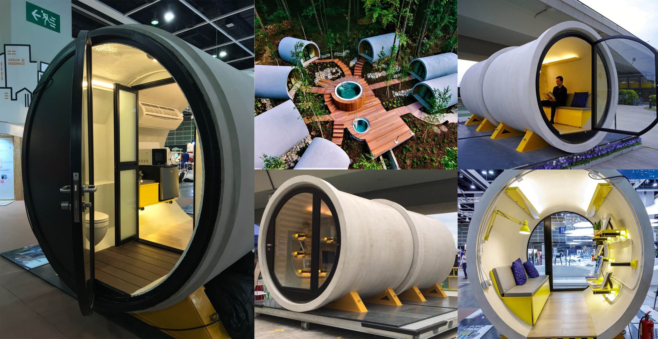 Opod, Tube House Built From New Spare Concrete Pipes