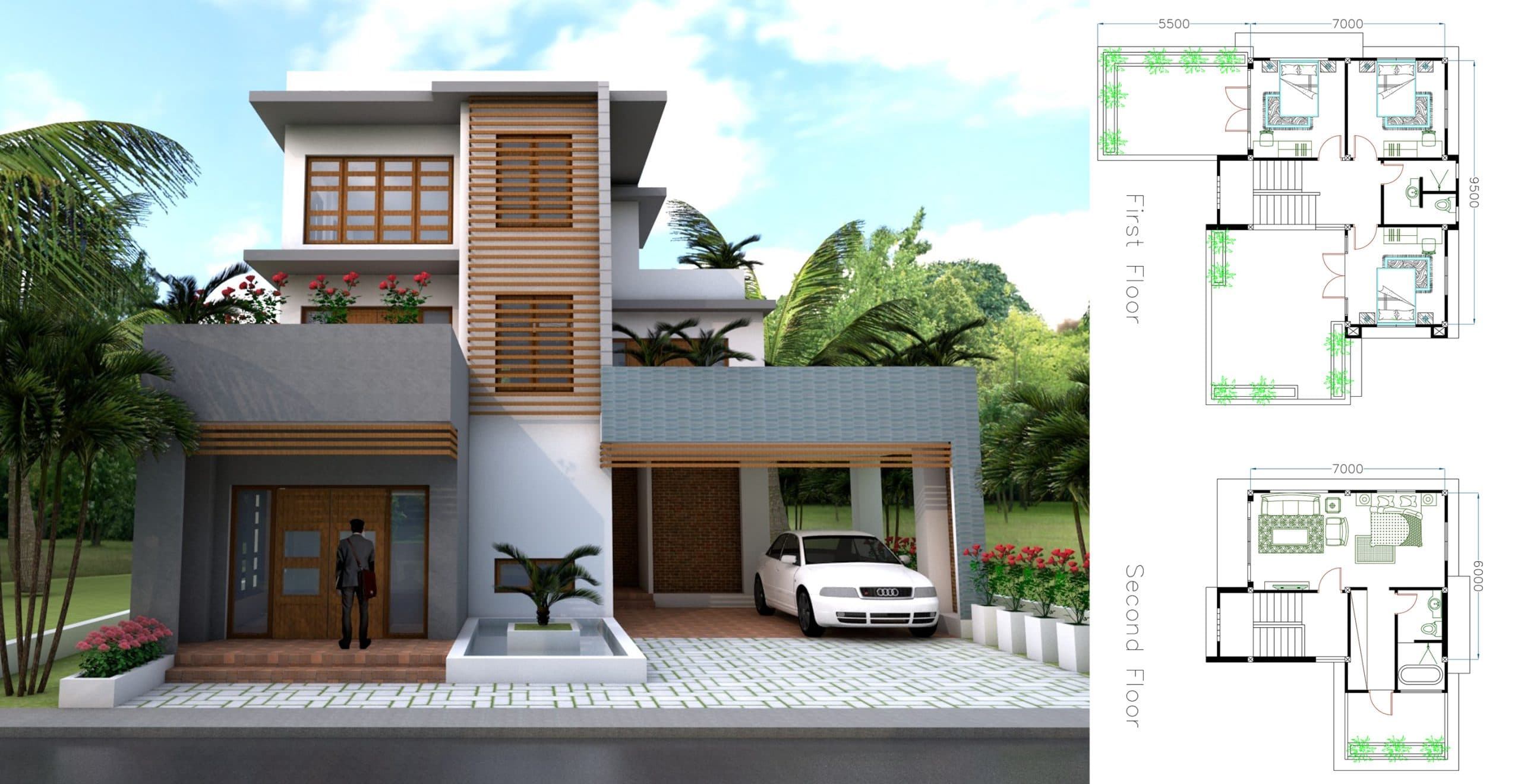 House Plans 11x12m With 4 Bedrooms
