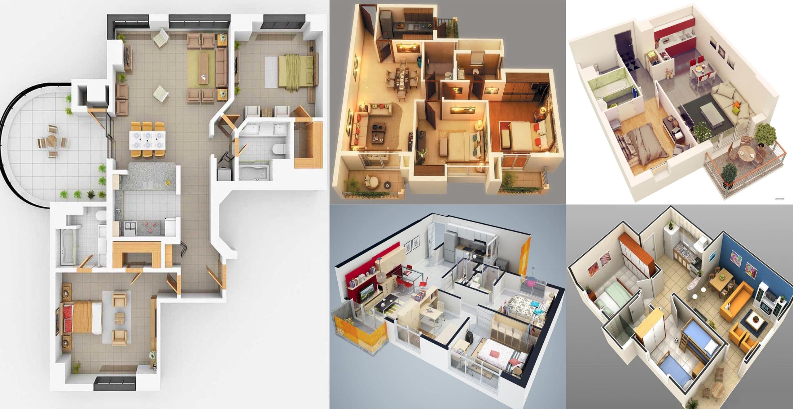 35 Stylish Modern Home 3D Floor Plans