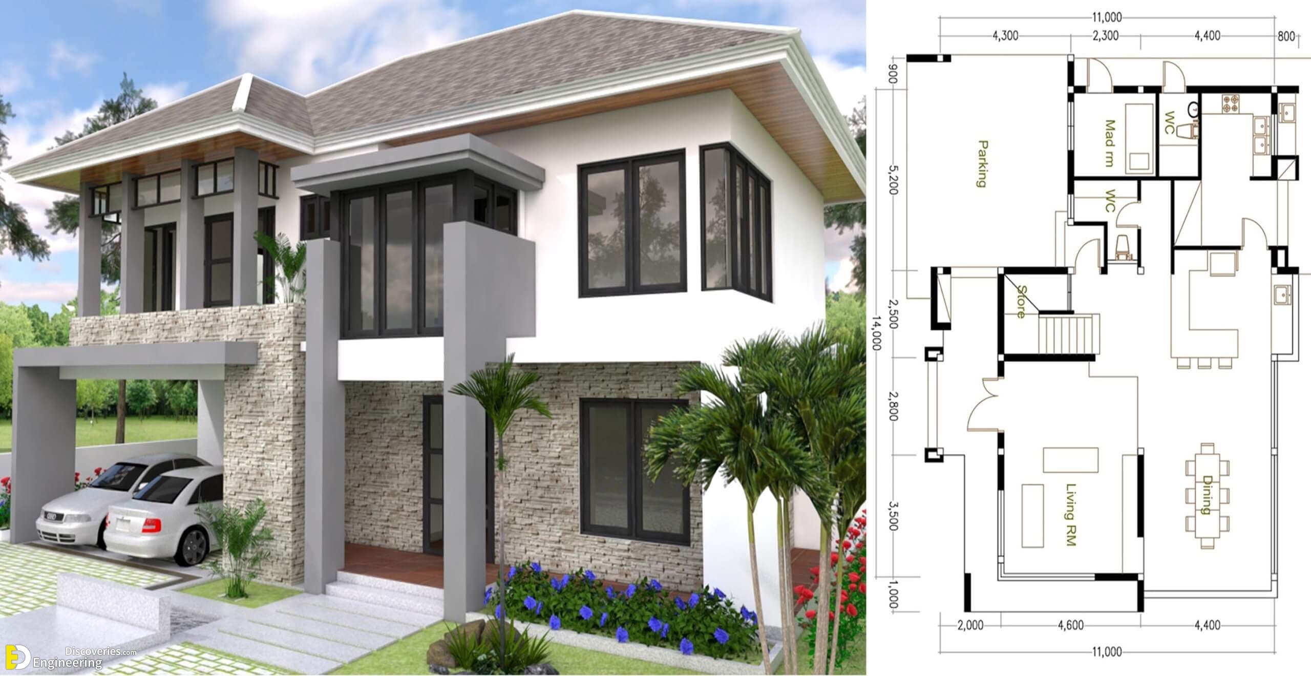 House Plans 14×11 With 5 Bedrooms