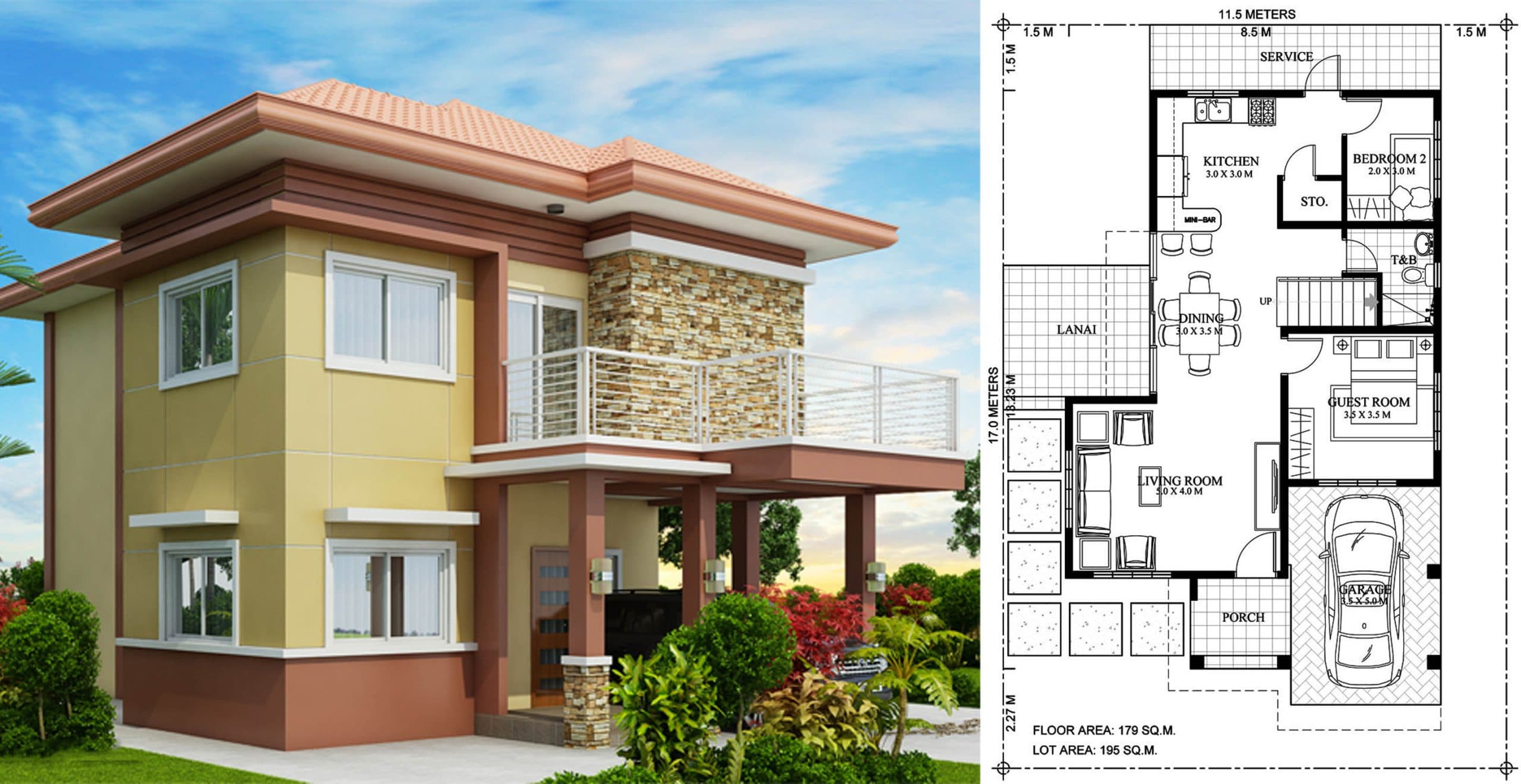 6 Bedrooms Double Storey House Plan