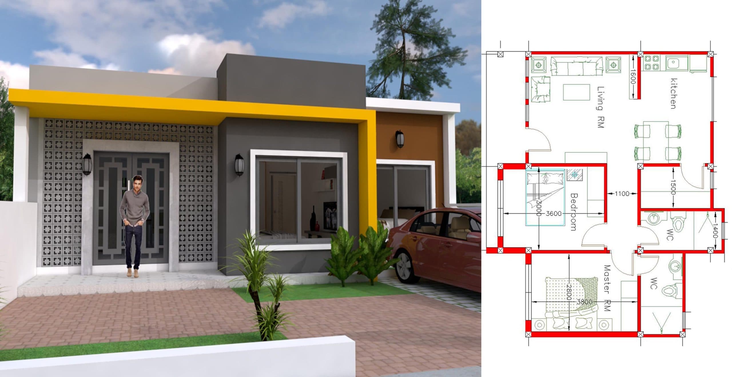 House Design 10×8 With 2 Bedrooms
