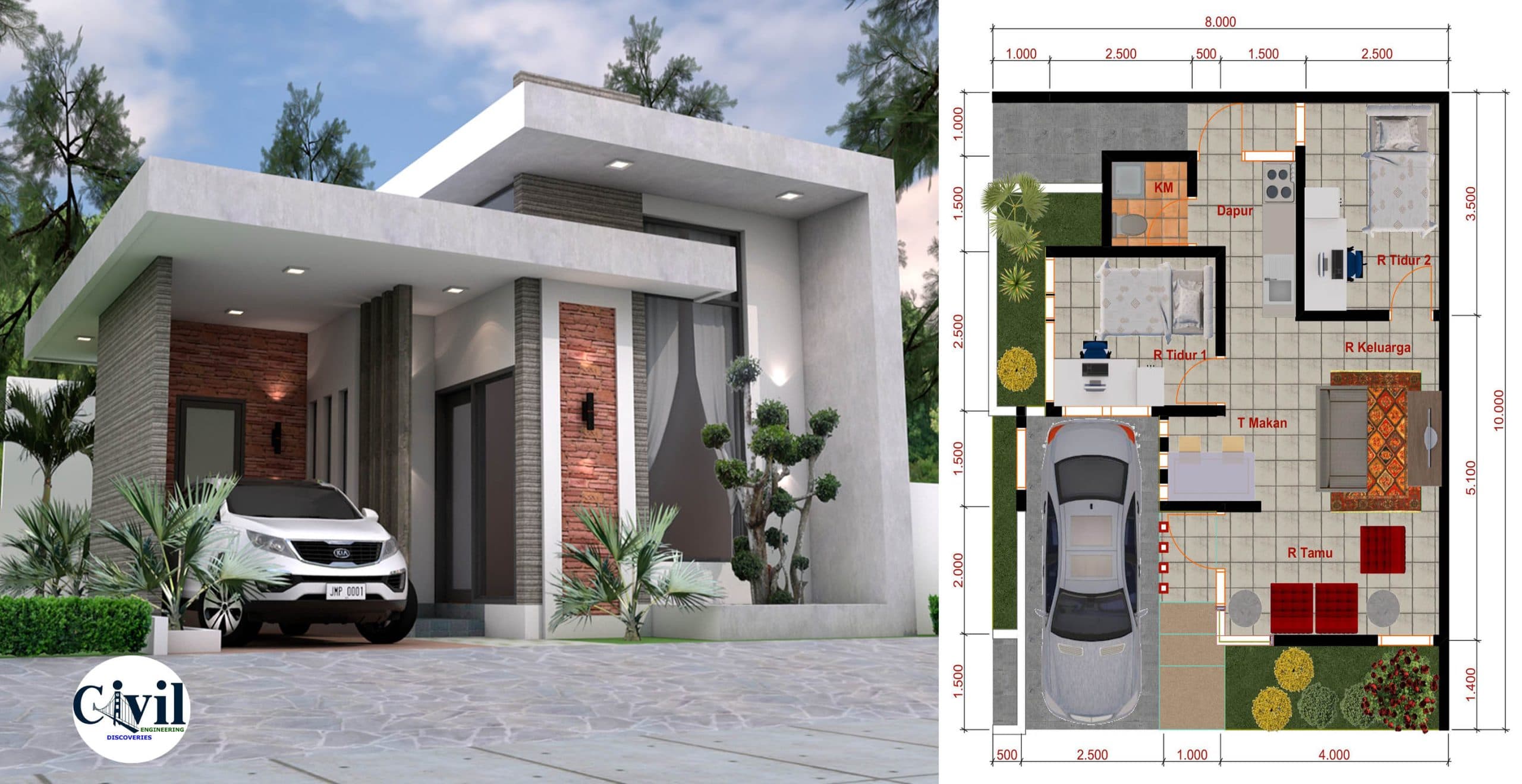 Minimalist House Design With 2 Bedrooms