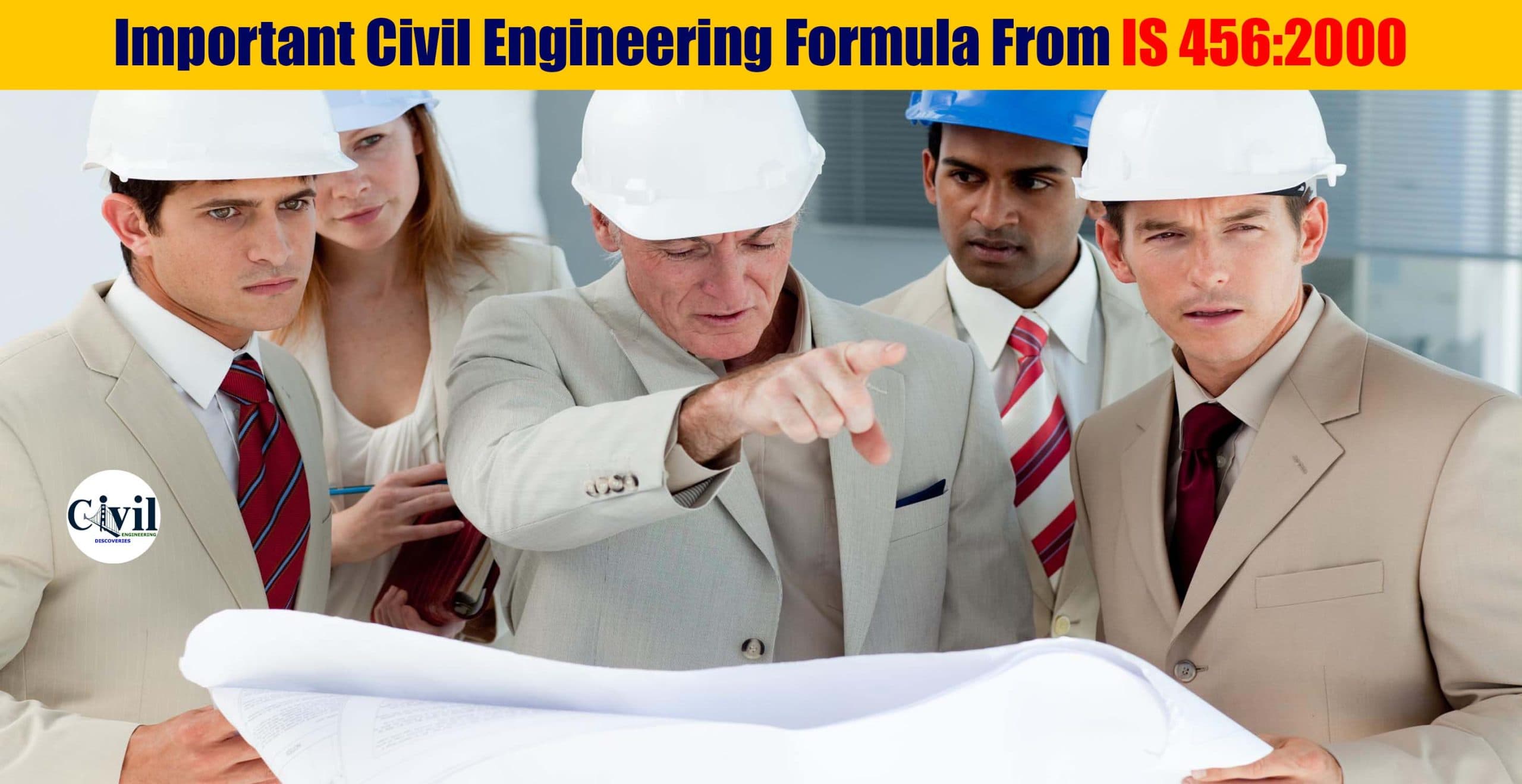 Important Civil Engineering Formula From IS 456:2000