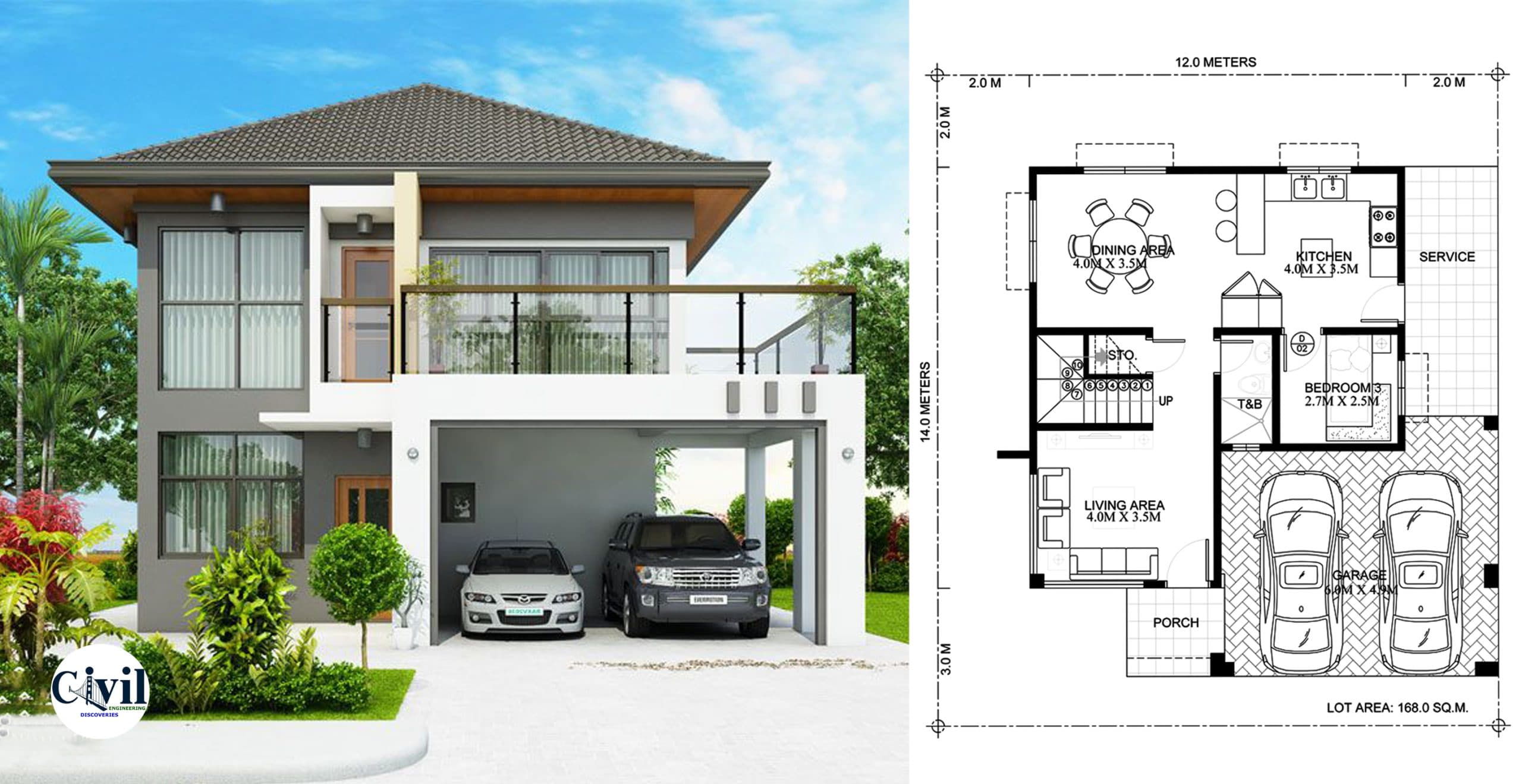 Modern House Two Story With 4 Bedrooms