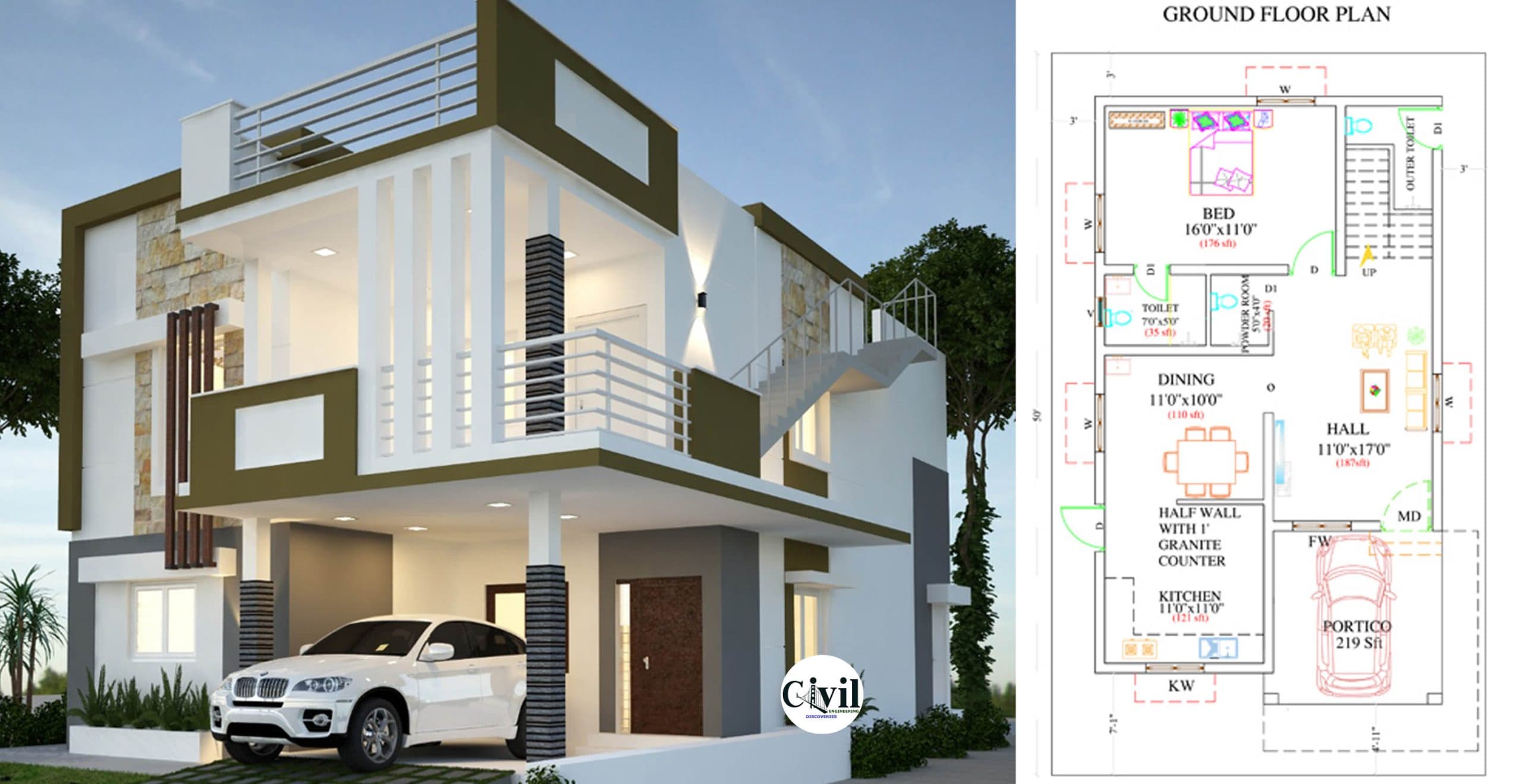 Exquisite House Design Idea With 3bedrooms