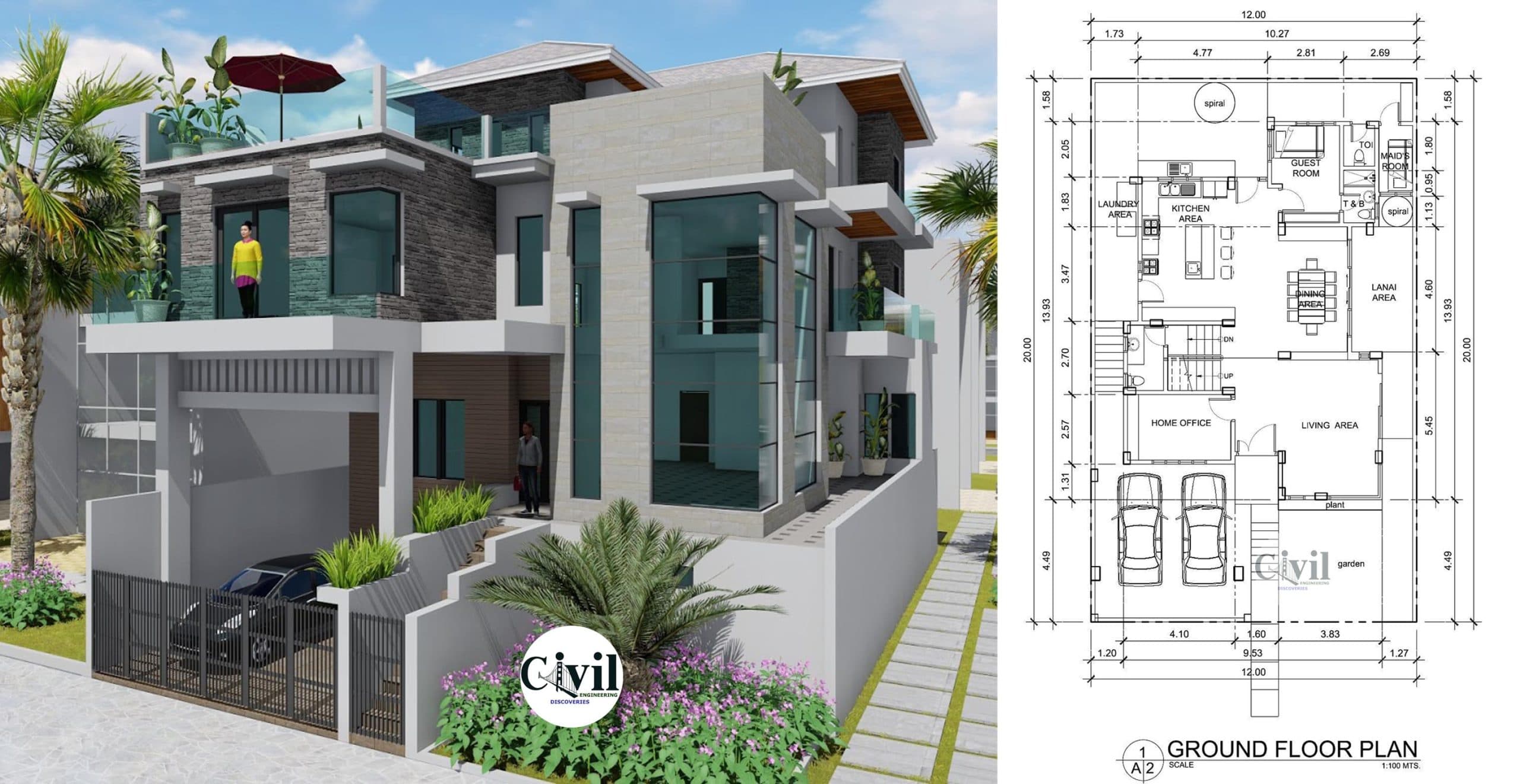House Plans (20×20)M With 7 Bedrooms