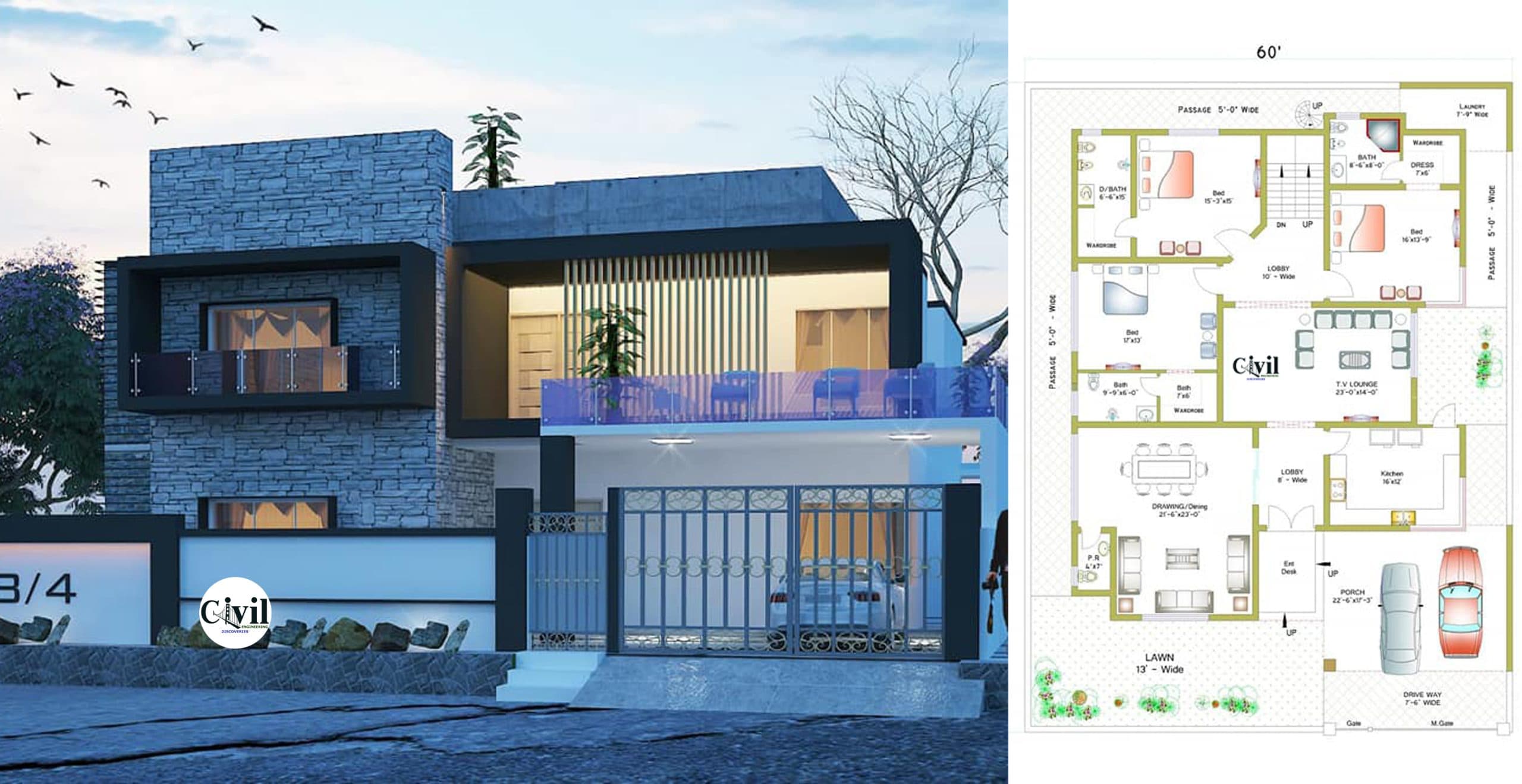 Modern House Design With Plan Details