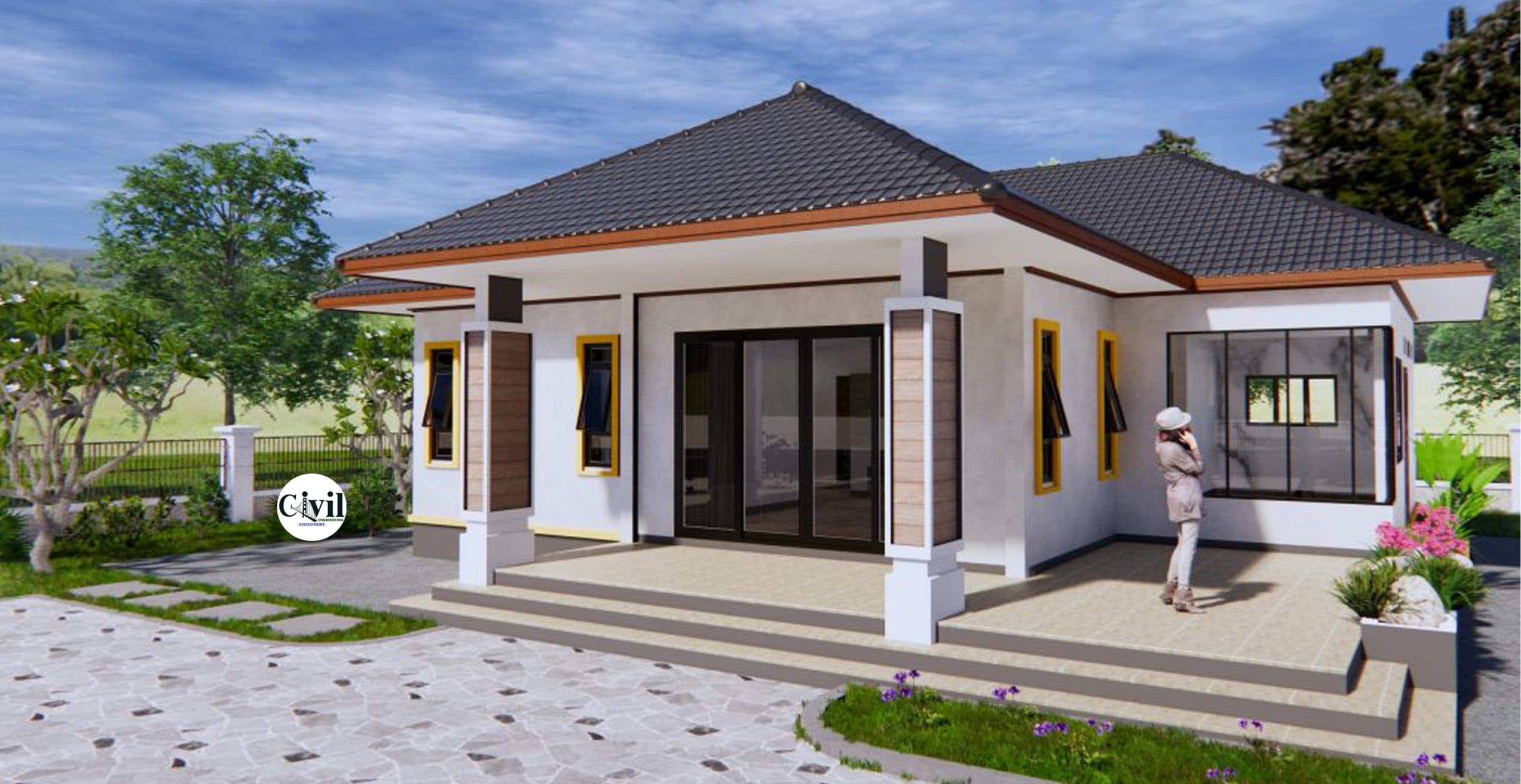 Modern Mansion Floor Plans 14×12.5 Meter 46×41 Feet 3 Beds