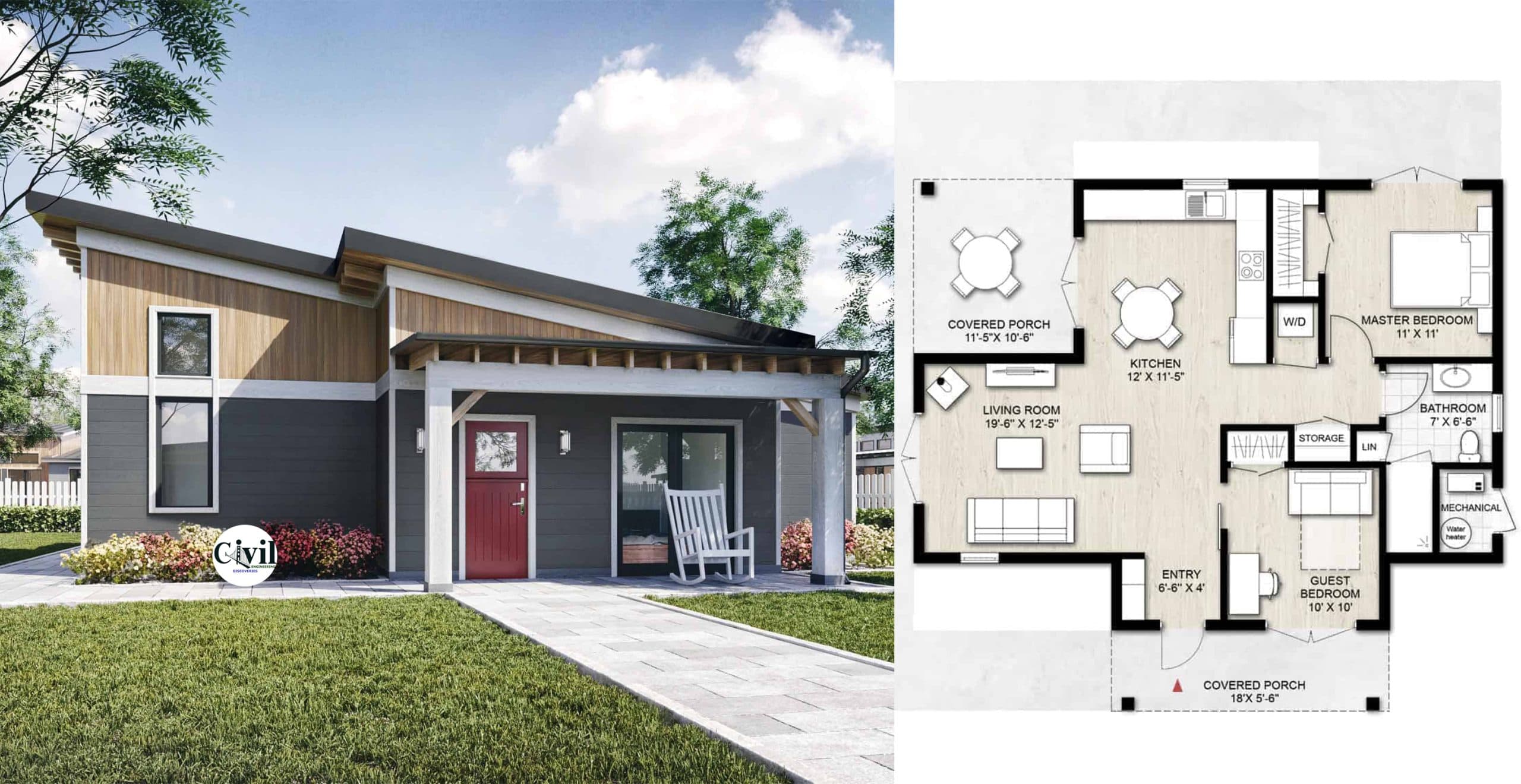 Stunning House Design With 2 Bedrooms | Engineering Discoveries