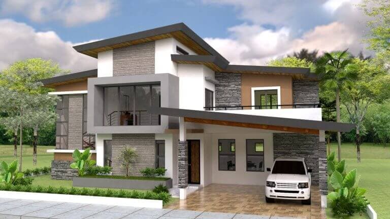 Double Storey House Design With 3 Bedroom