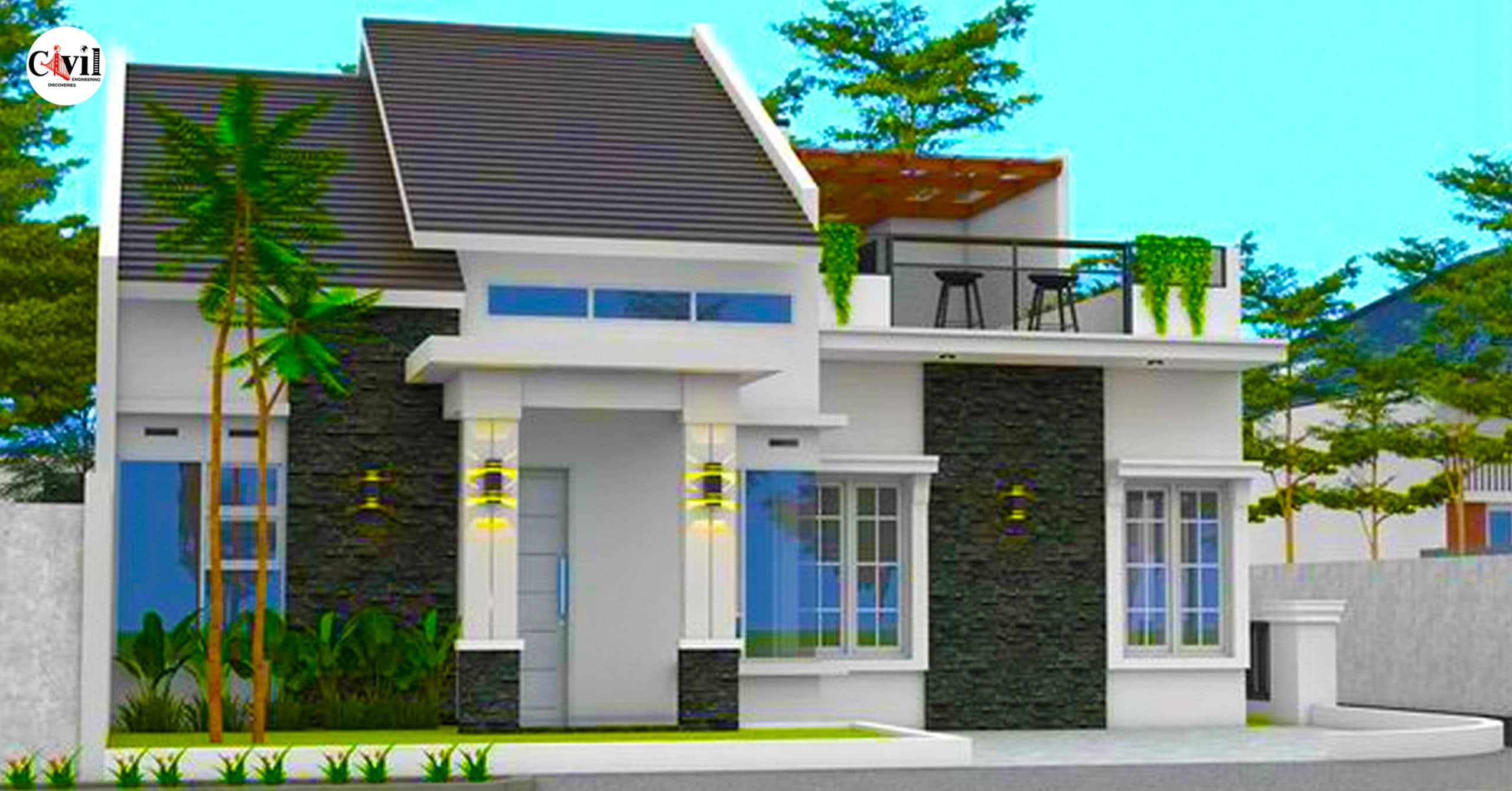 Stunning Bungalow House Plan 12.0m x 14.0m With 2 Bedroom – Full 2D & 3D Plan