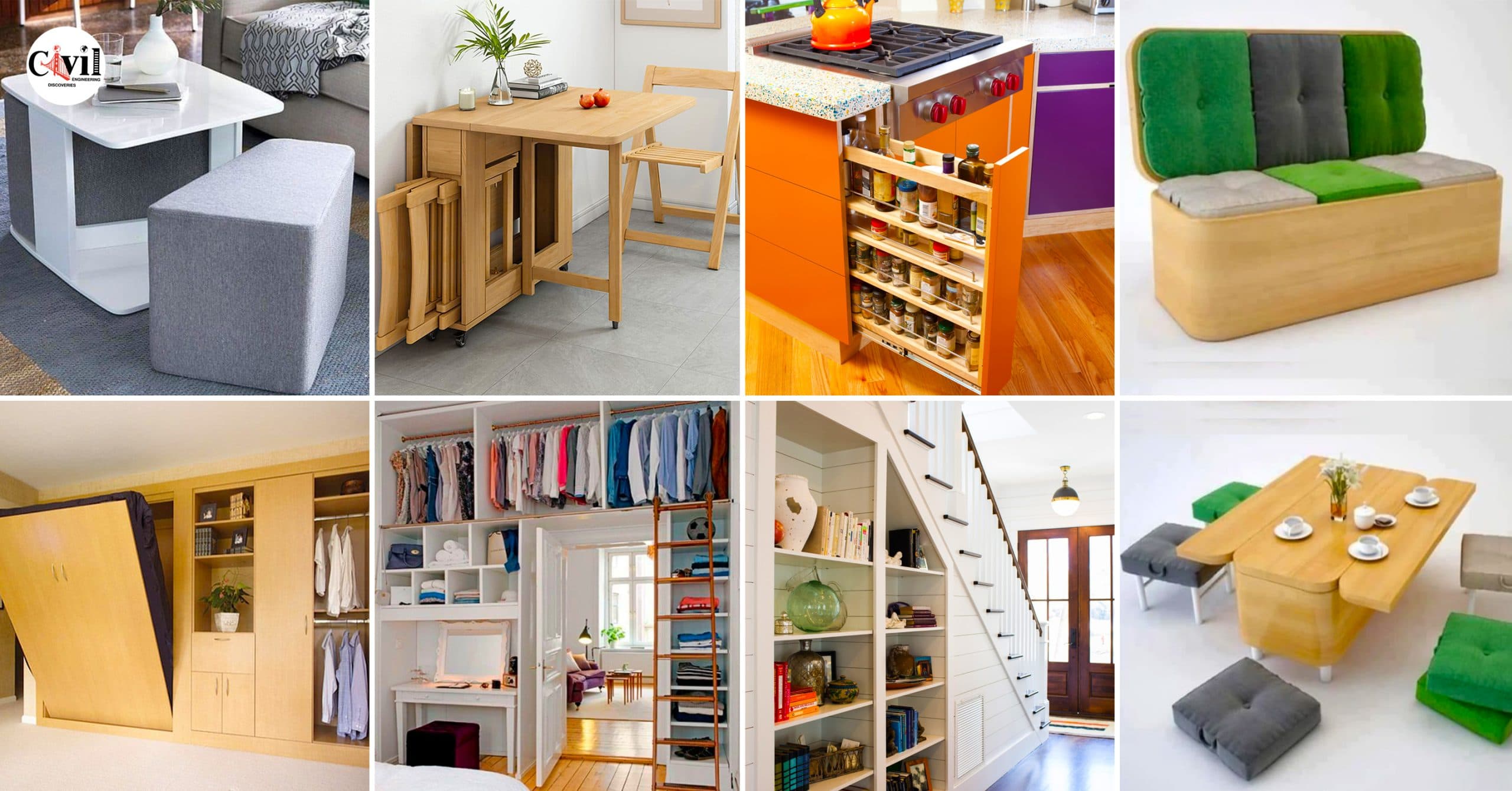 31 Practical Space-Saving Solutions For Small Apartments | Engineering ...