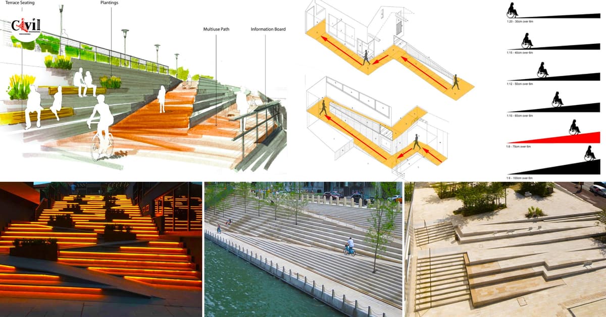 Different Ideas And Solutions For Integrating Ramps With Stairs ...