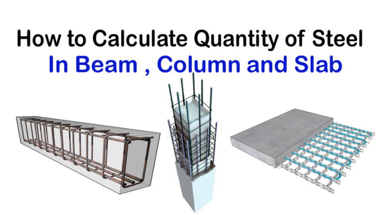 How To Calculate Quantity Of Steel For Rcc Beam Column And Slab