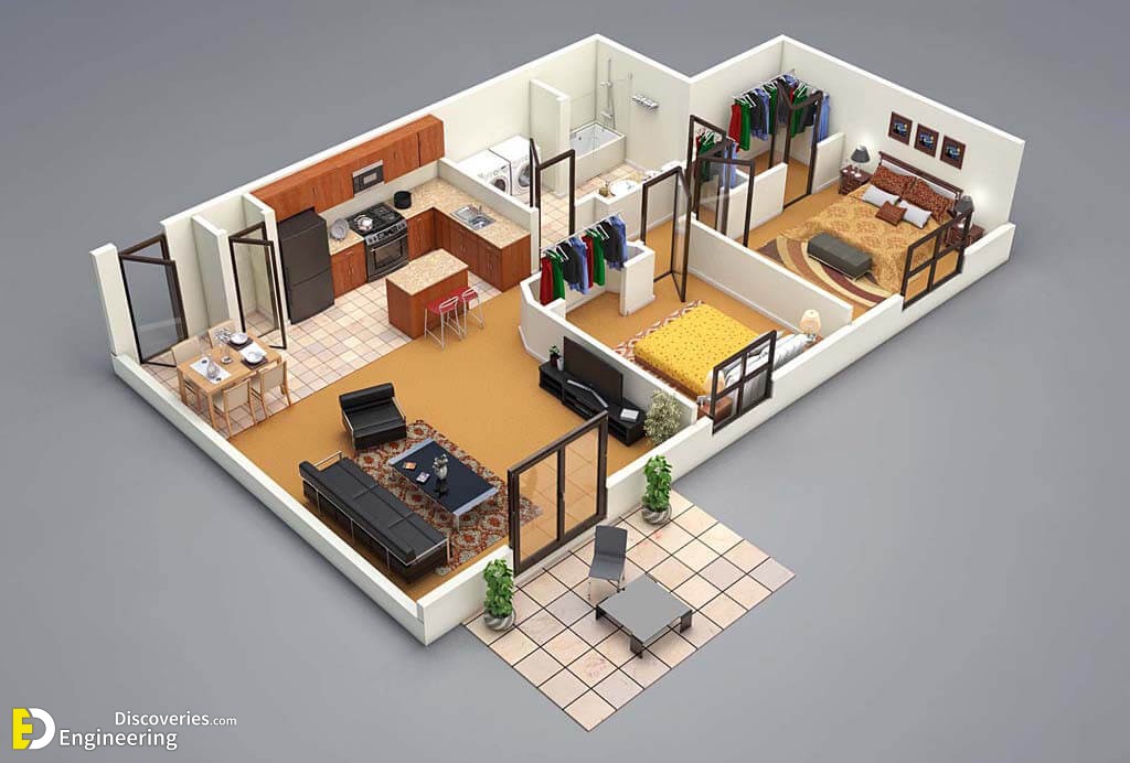 3 Bedroom House Floor Plans Single Story 3d ~ wow