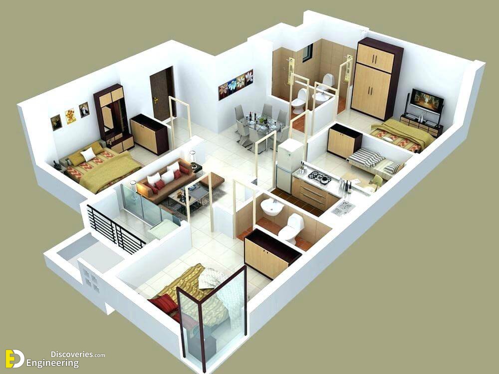 20 Splendid House Plans In 3d Pinoy