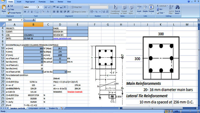 Learn How To Make The Design Of A Eccentrically Loaded Column In Excel