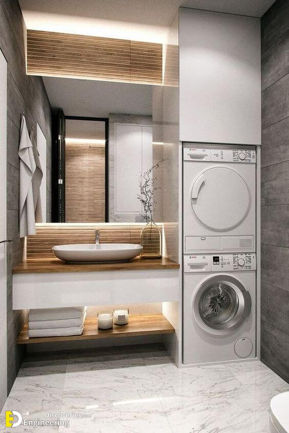Small Bathrooms With Washing Machines Tips And Advice Engineering Discoveries - Small Bathroom With Washing Machine Design