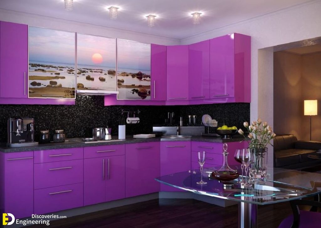 White Kitchen With Pink And Purple Appliances | Engineering Discoveries