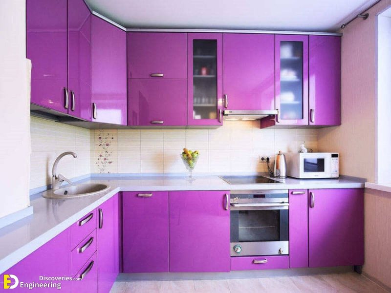 White Kitchen With Pink And Purple Appliances - Engineering Discoveries