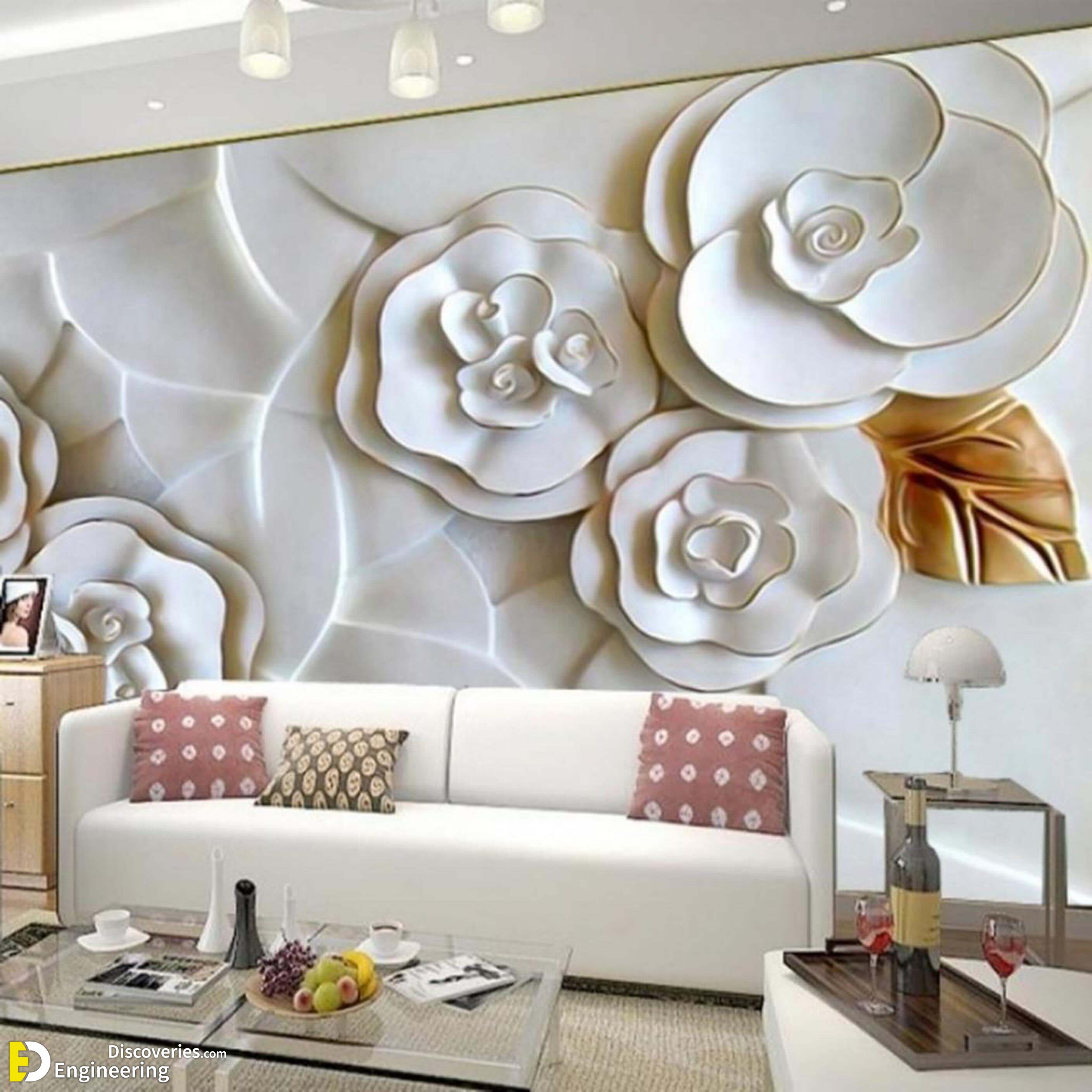 Custom 3D Wallpaper European Style Relief Champagne Tulip Jewelry Photo  Wall Murals Living Room Theme Hotel Luxury 3D Decor Wall | Wish