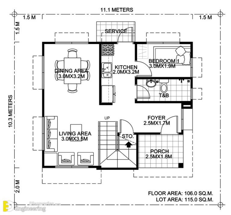 Elisa - Four Bedroom Compact Two Storey House Design With plans