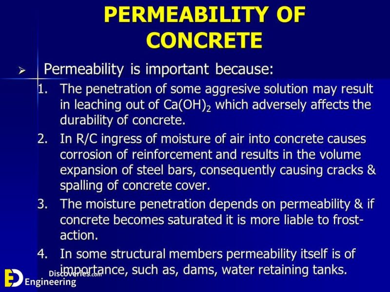 What Is Permeability Of Concrete With PDF File | Engineering Discoveries